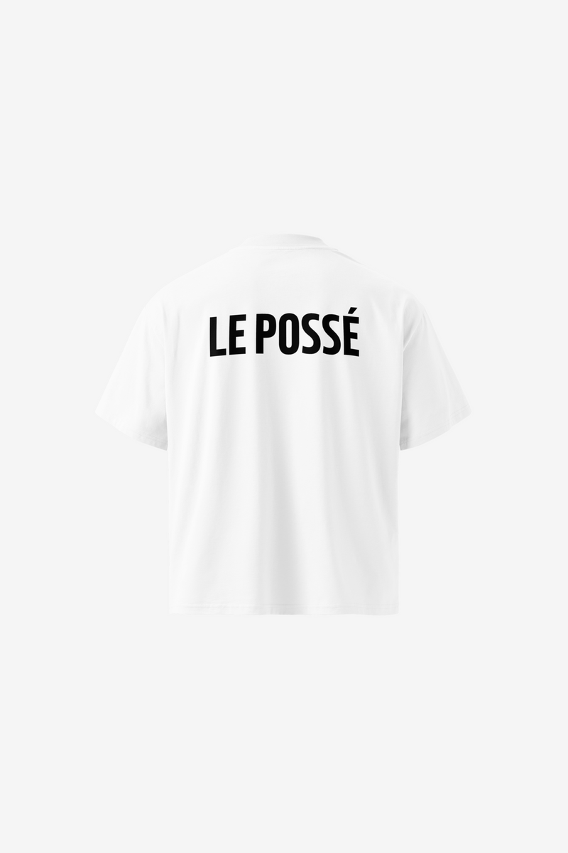 T-shirt oversize z organicznej bawełny z wysokim kołnierzem