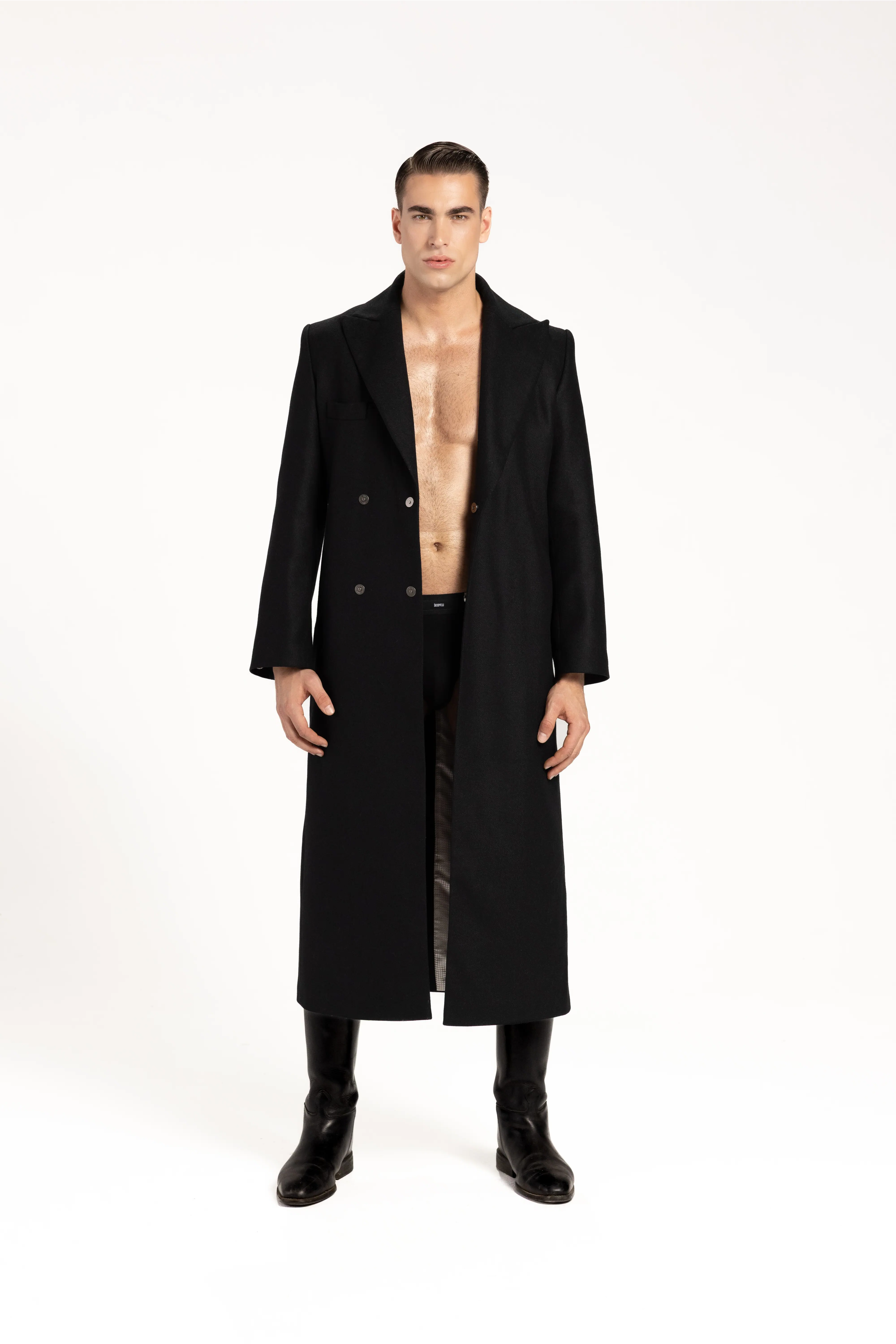 Men's maxi coat made of wool and cashmere
