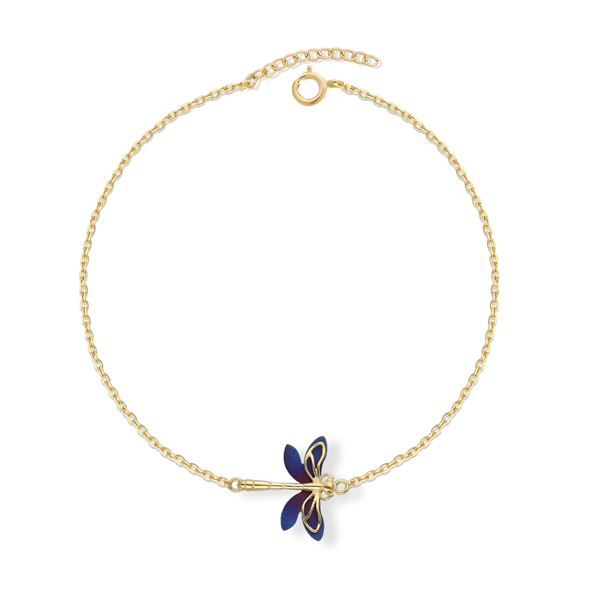 Bracciale libellula in titanio (argento placcato oro)