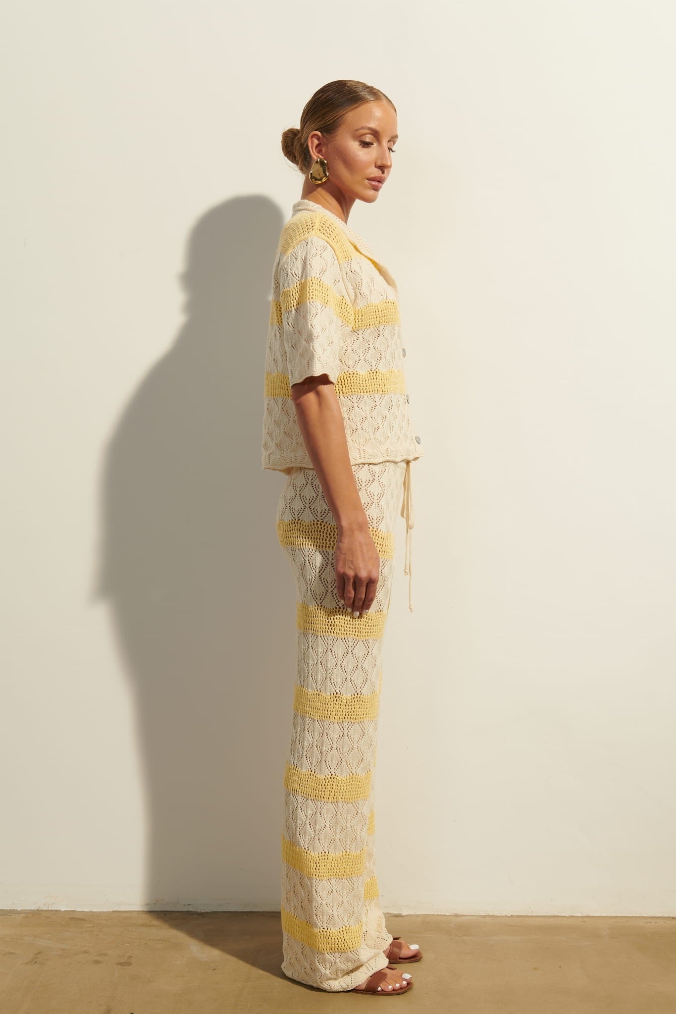 Cream with yellow Via pants image 6