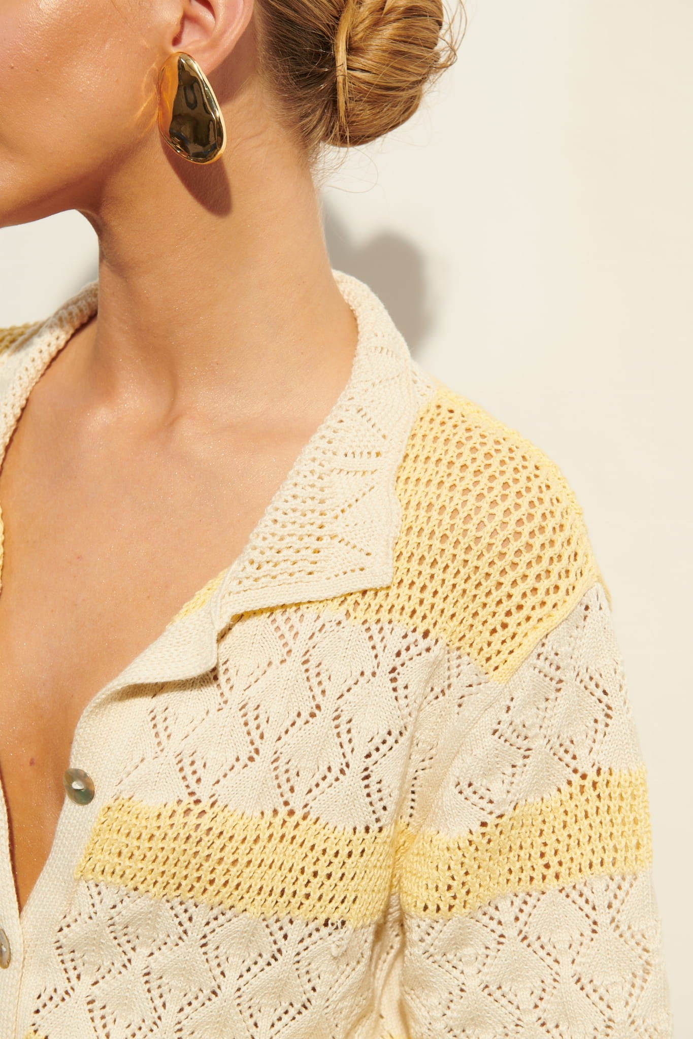 Cream with yellow Via sweater image 6