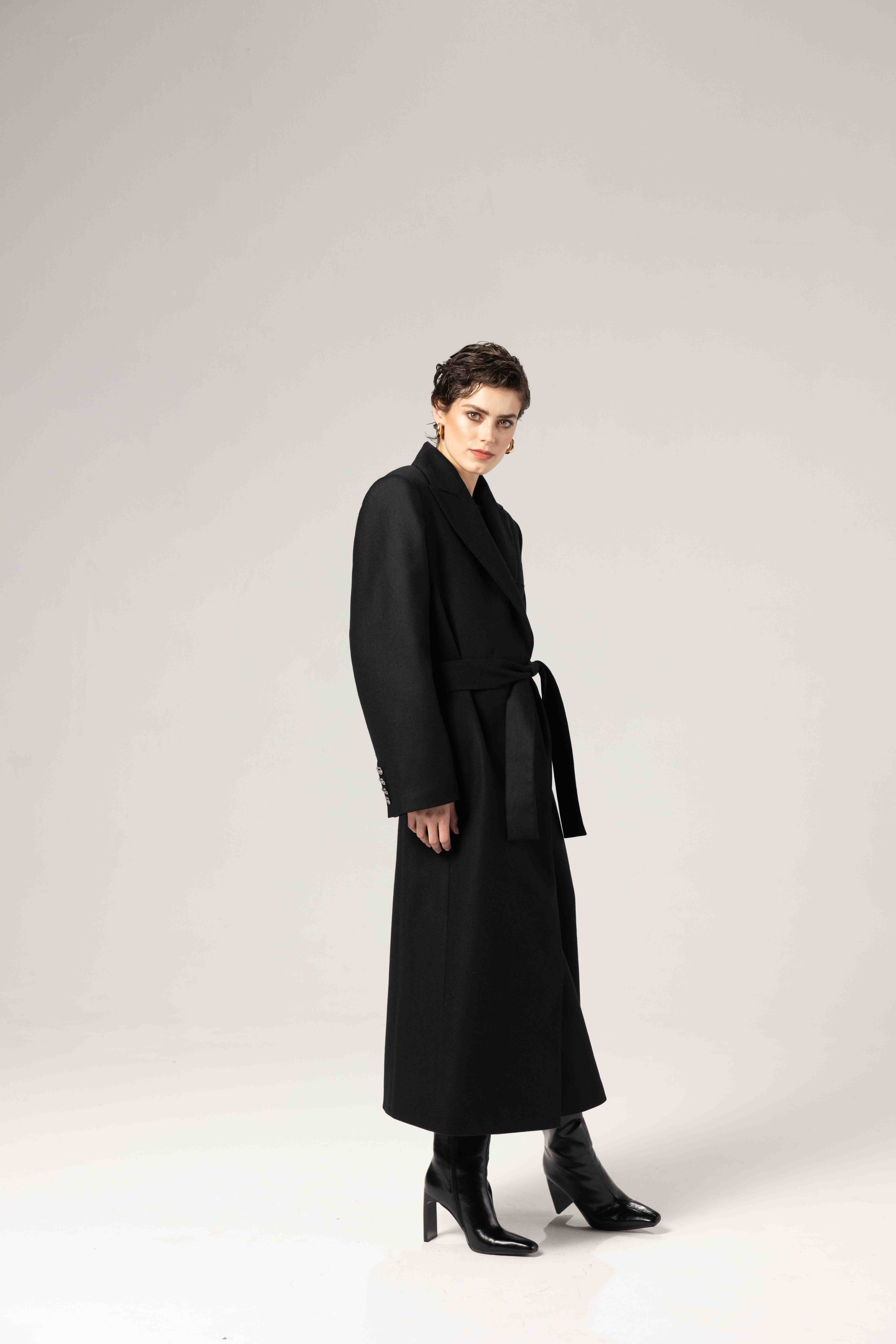 여성용 맥시 코트 (울과 캐시미어 소재)