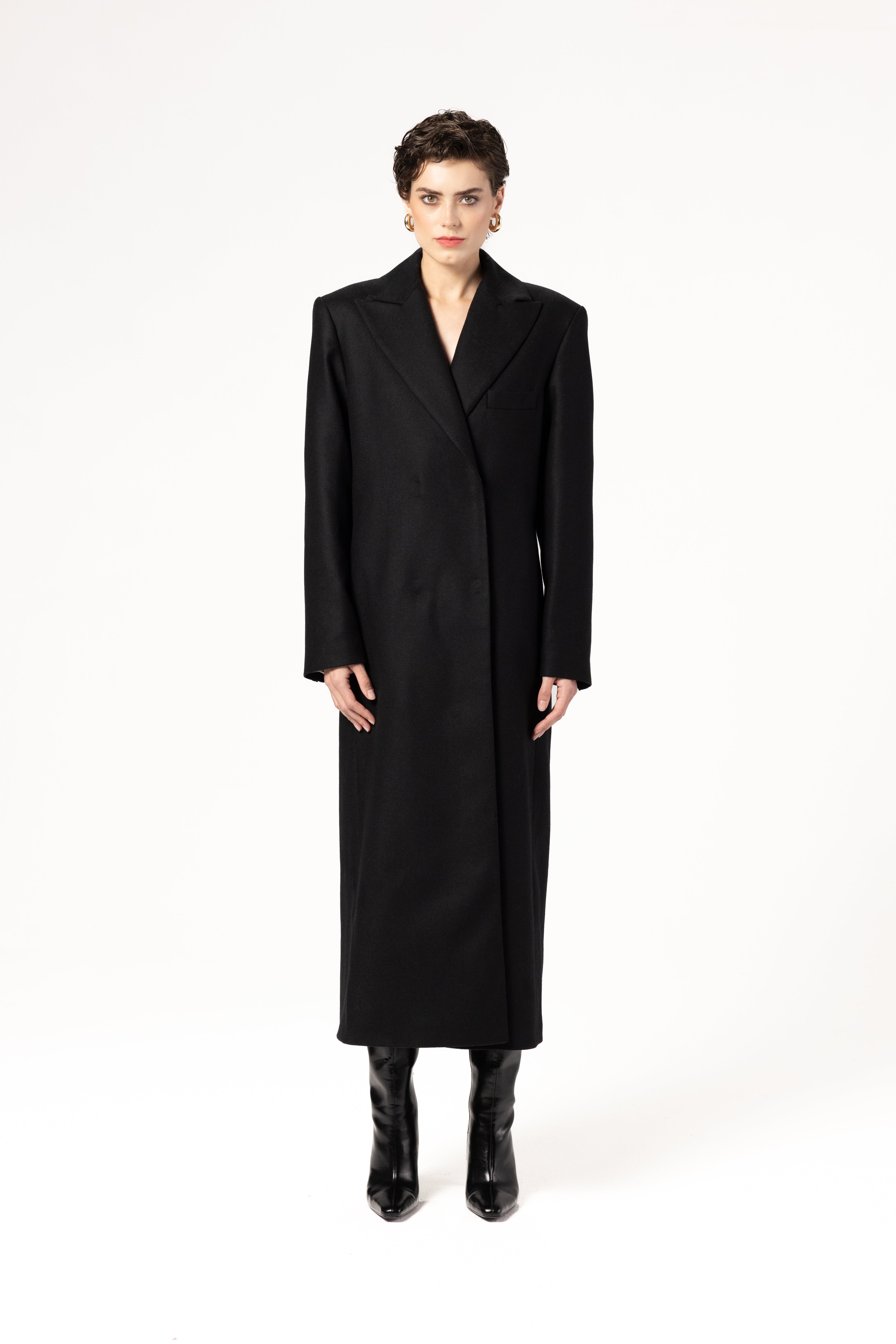 여성용 맥시 코트 (울과 캐시미어 소재)