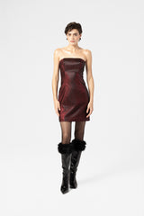Cocktail dress in two tone fabric