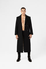 Men's wool and cashmere maxi coat