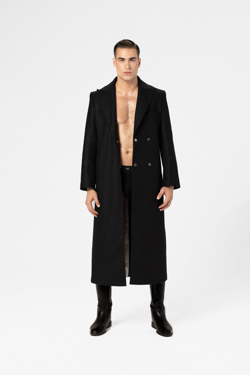 Manteau maxi homme en laine et cachemire