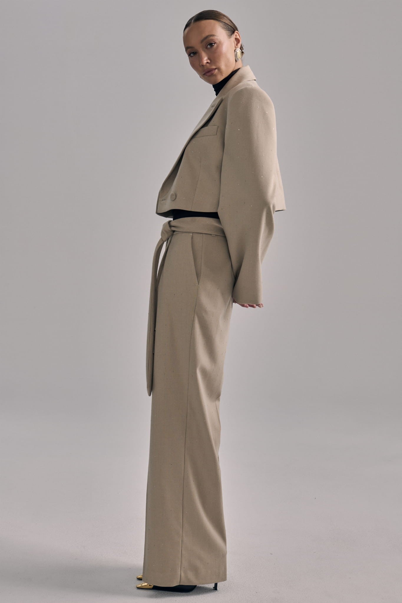 Beige Shine pants image 5