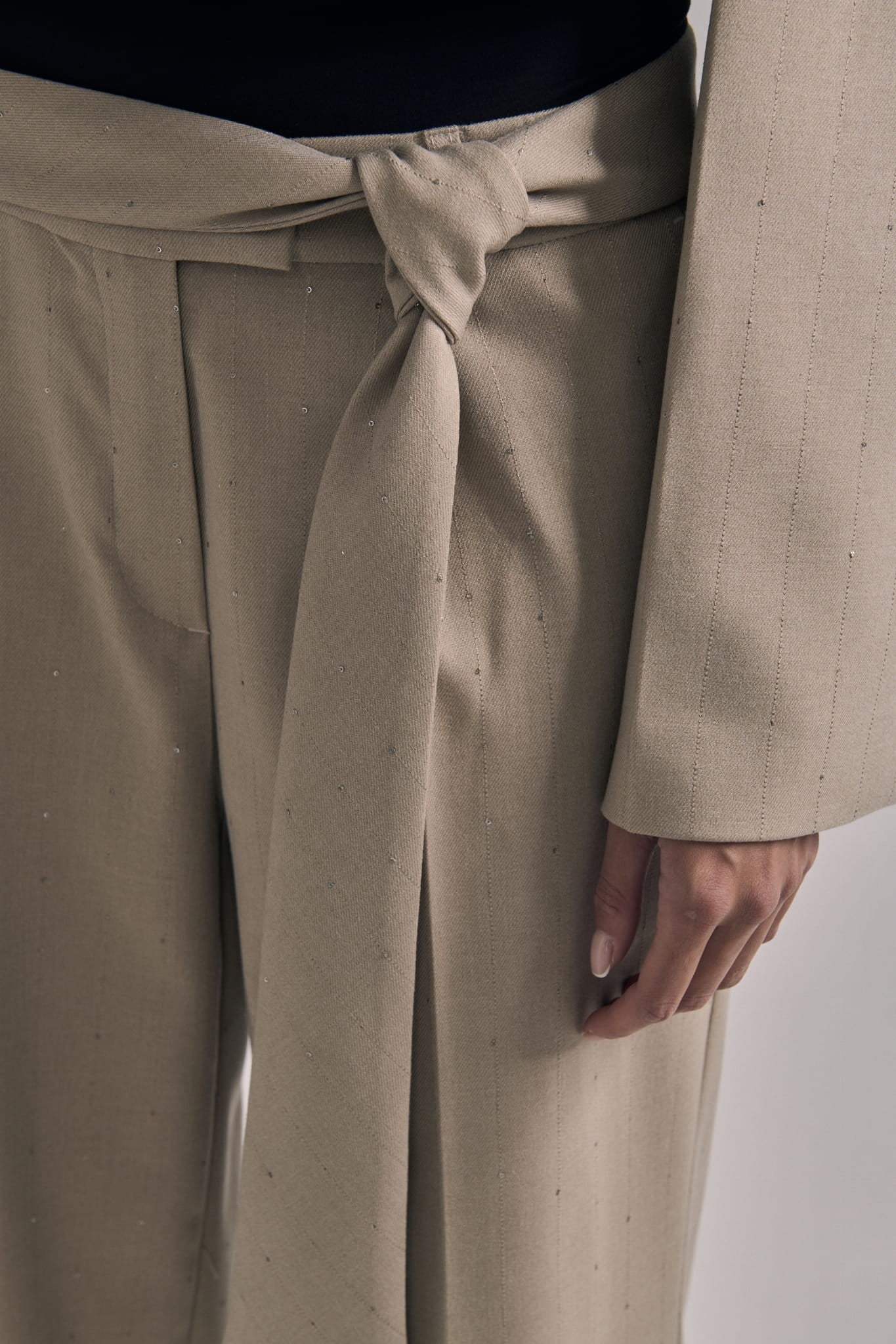 Beige Shine pants image 6