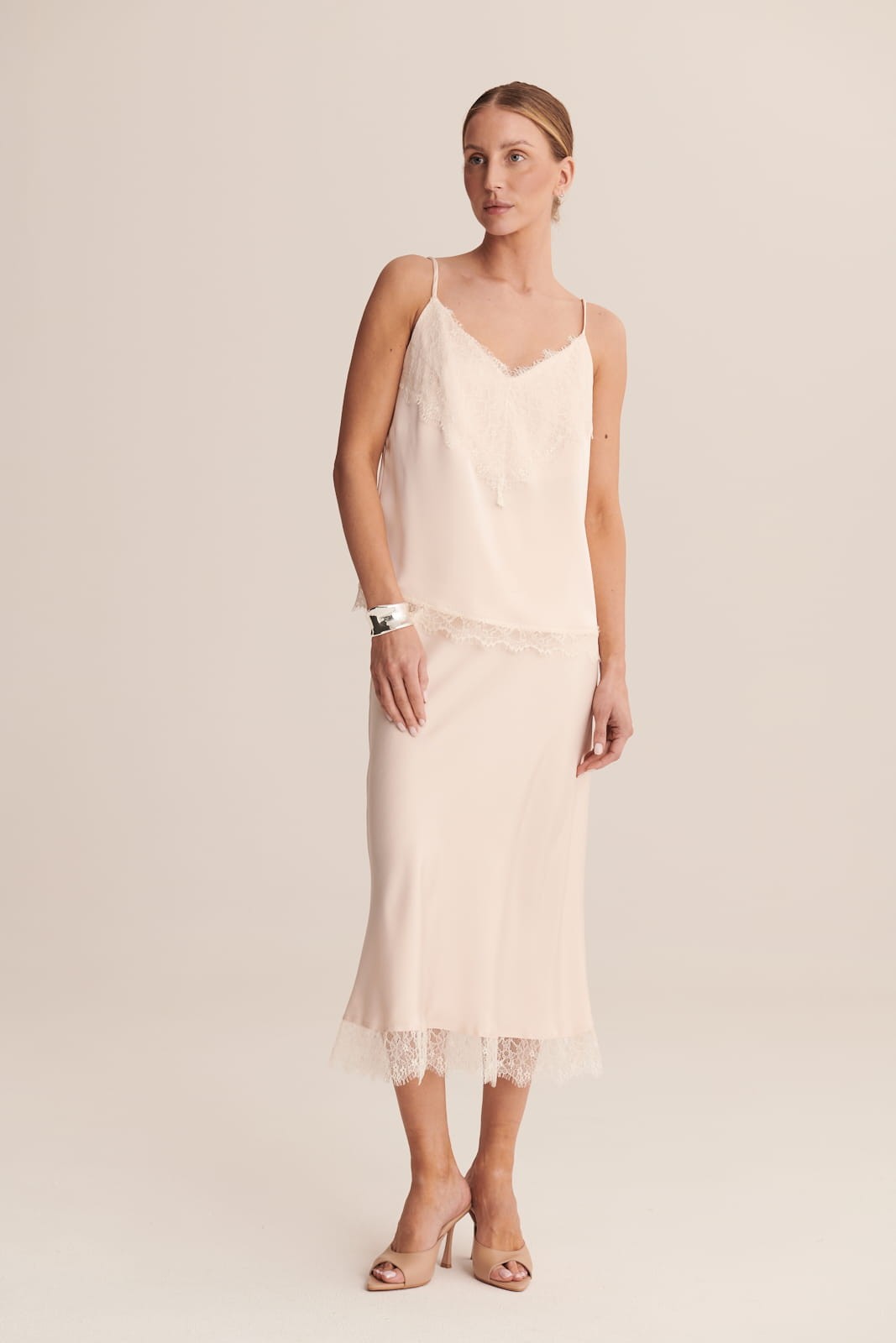 Peach Satin skirt Coco image 3