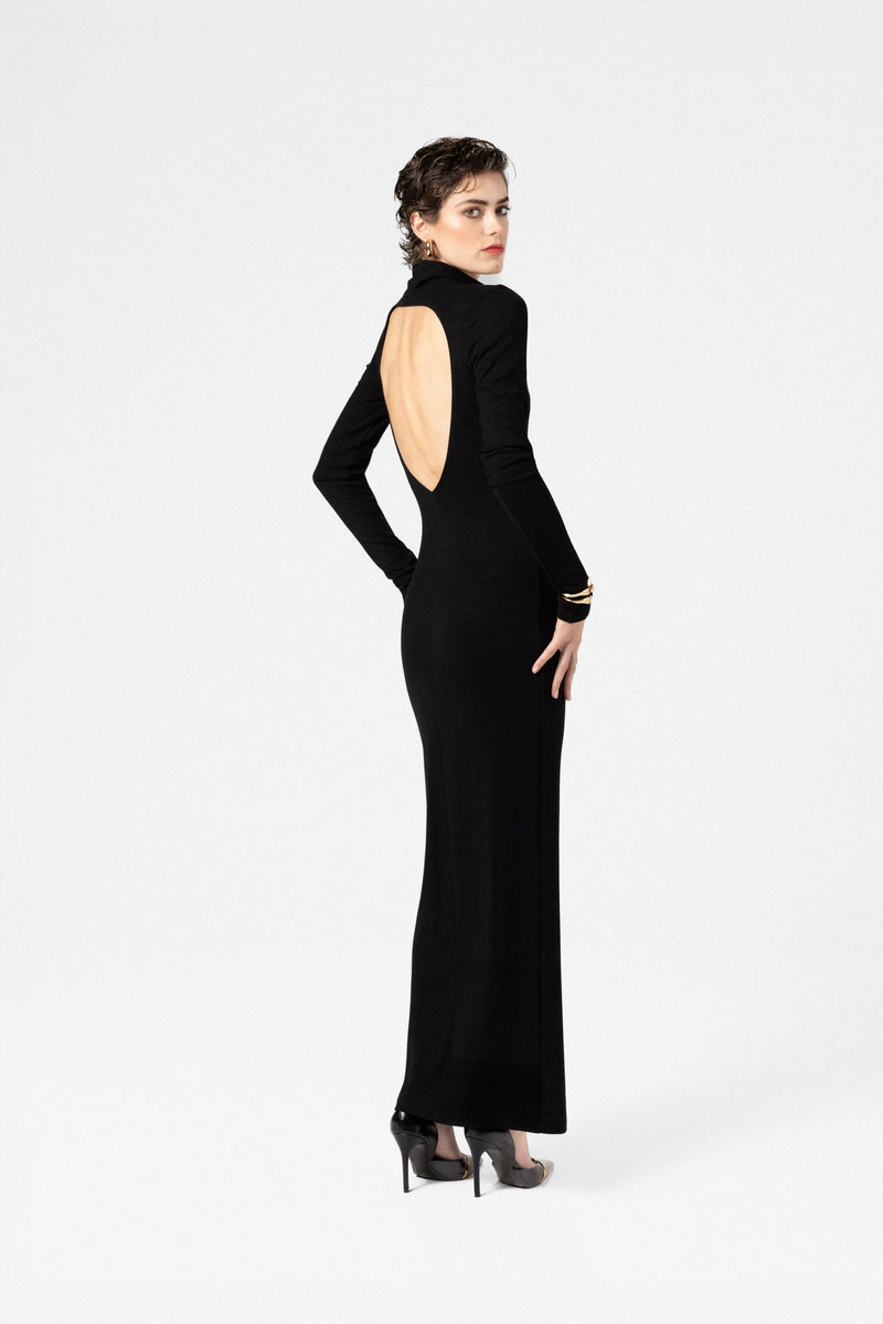 Maxi dress with open back