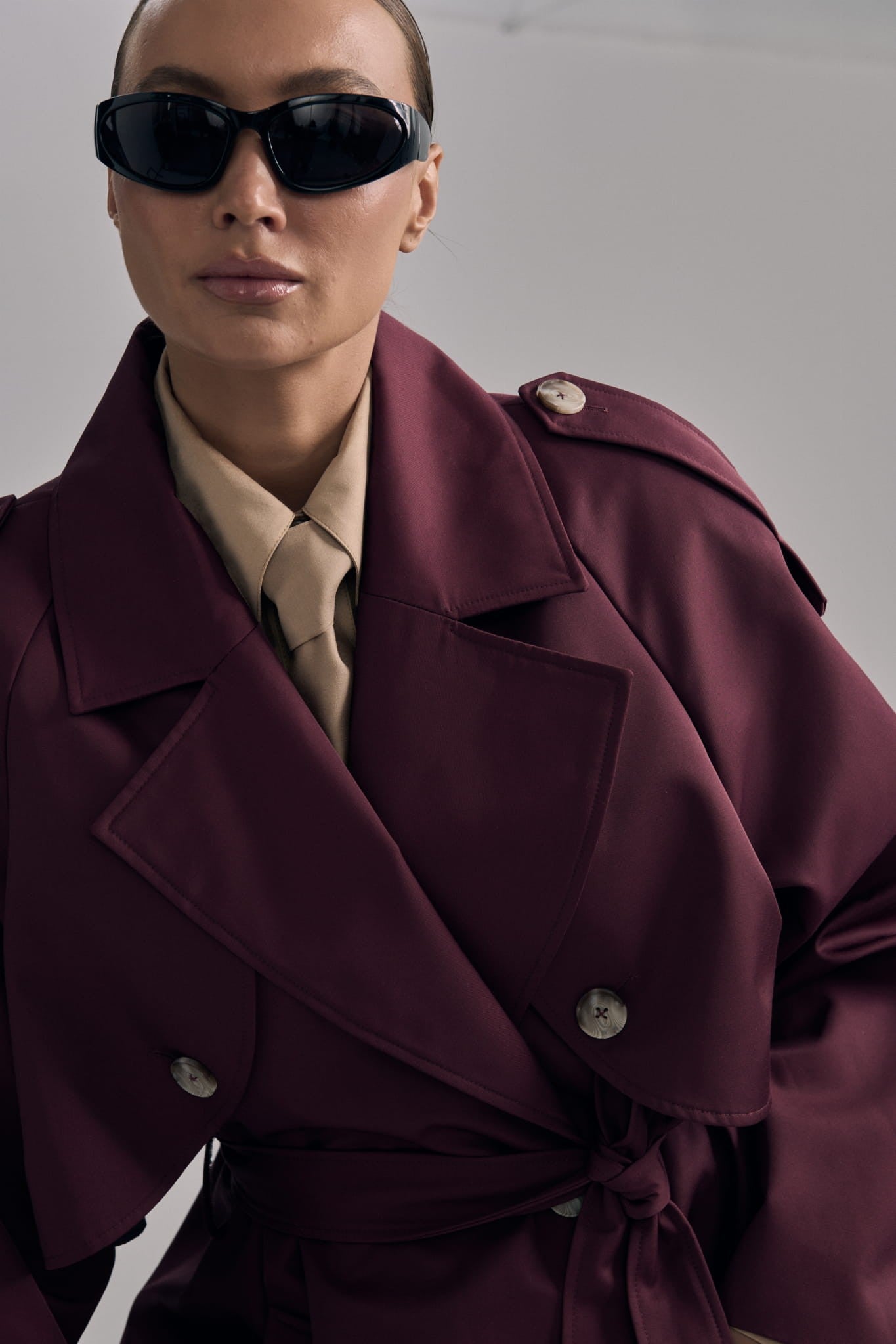 Burgundy Trench Carmen image 2