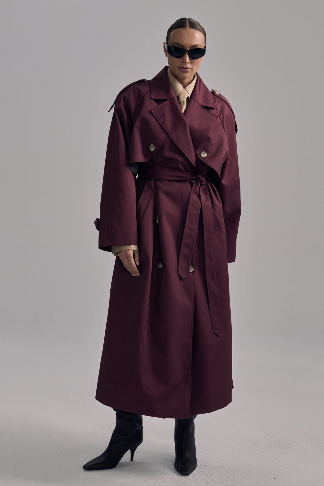 Burgundy Trench Carmen image 3