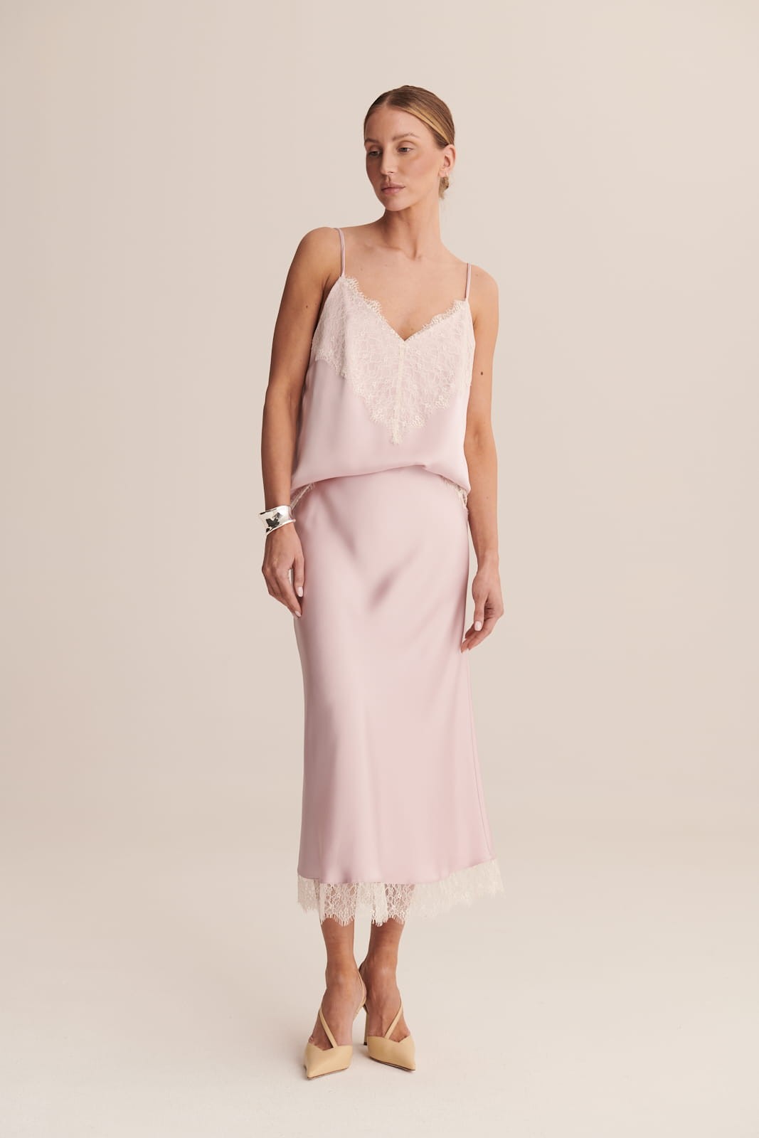 Lilac Satin skirt Coco image 5