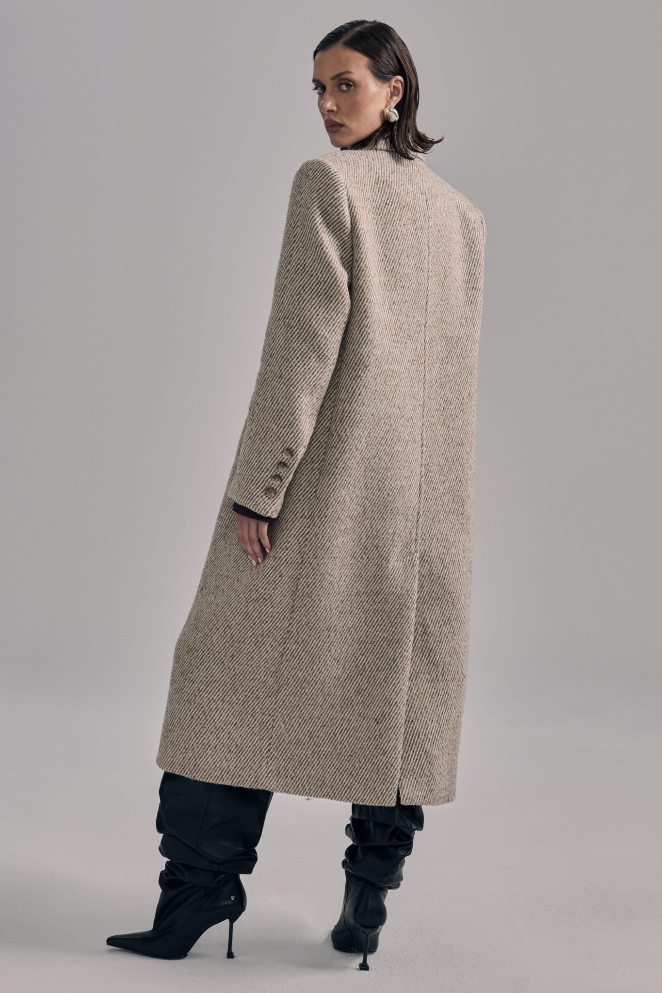 Cream with beige Mia coat image 3