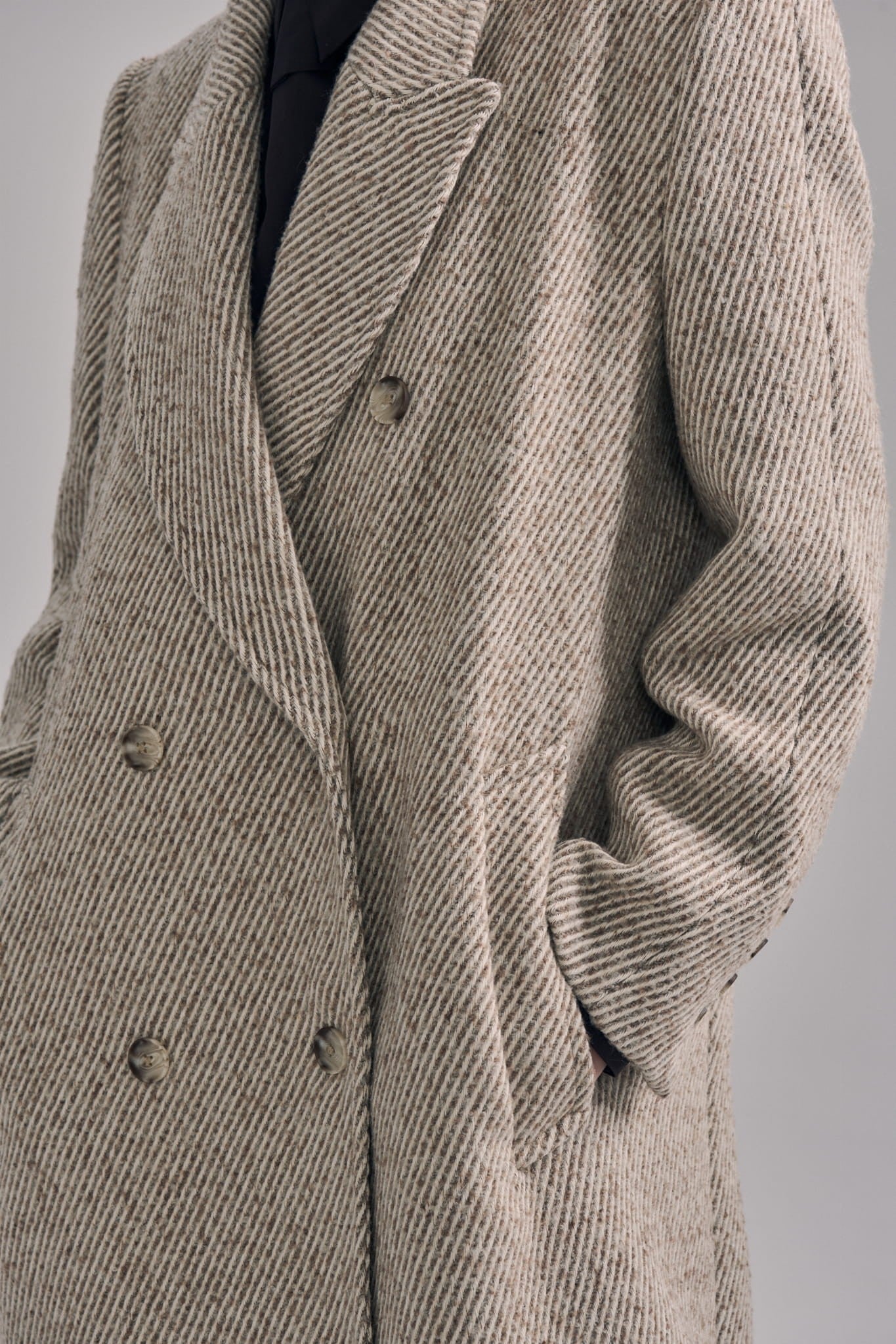 Cream with beige Mia coat image 6