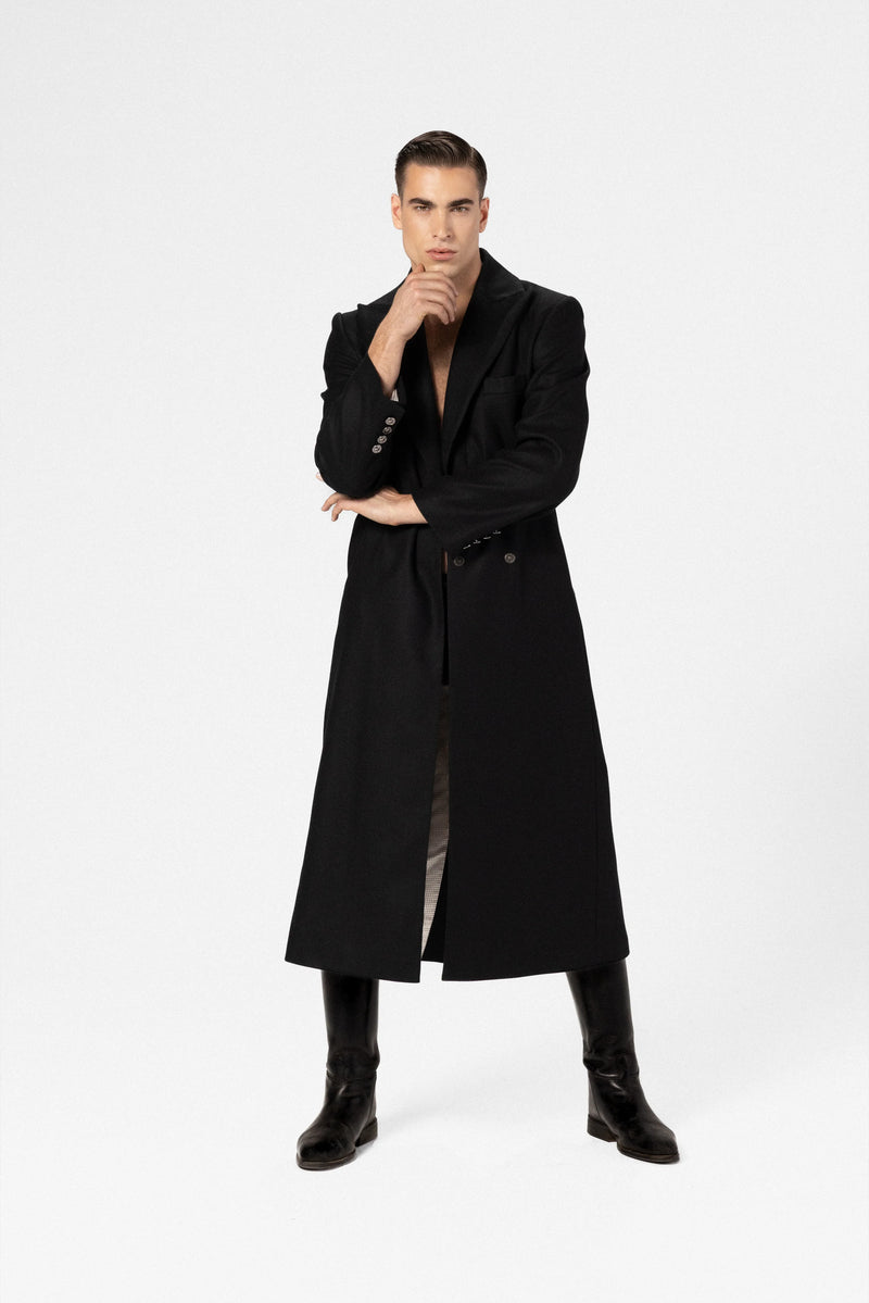 Manteau maxi homme en laine et cachemire