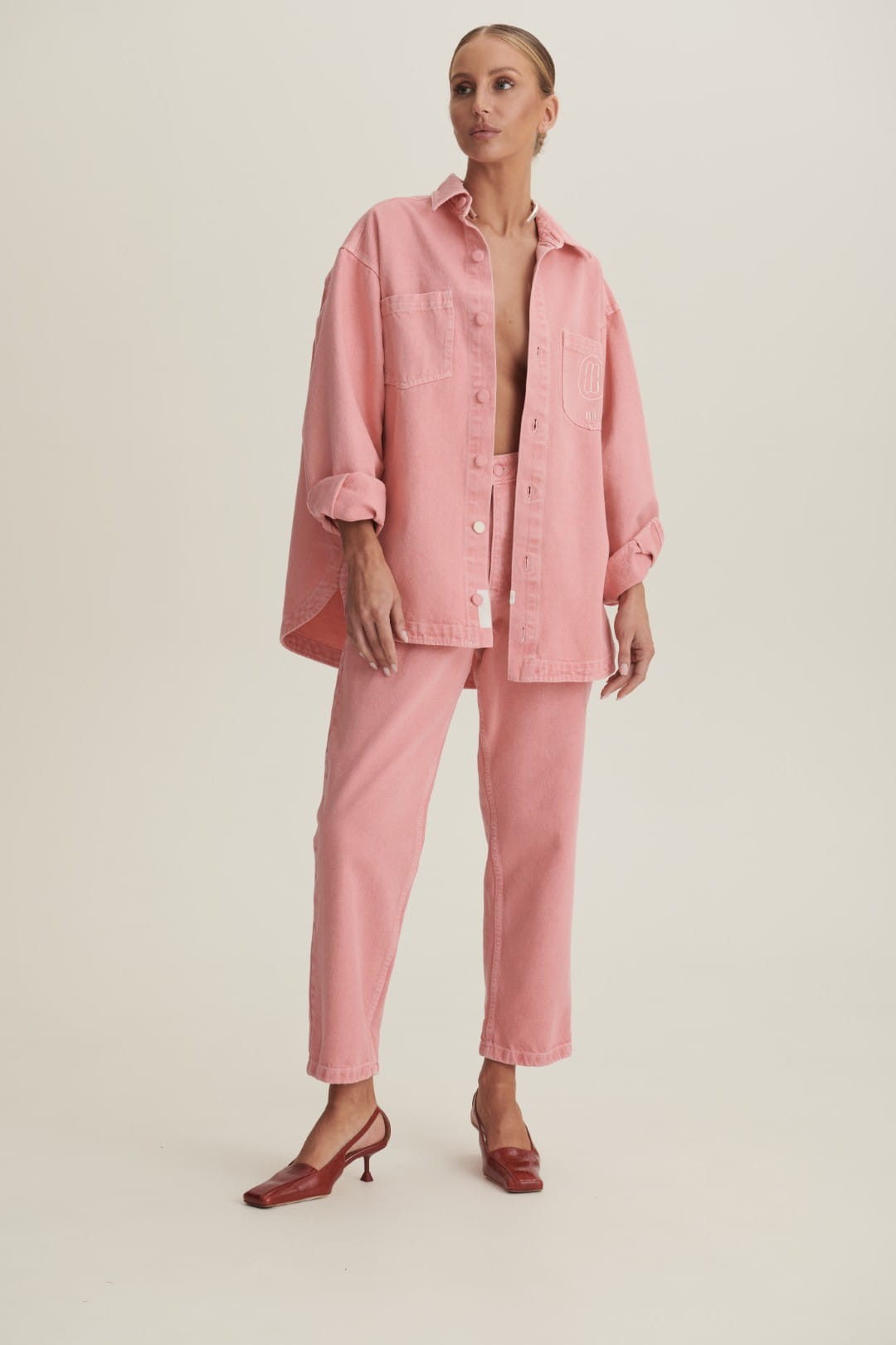 Raspberry red Jeans Mom Fit image 1