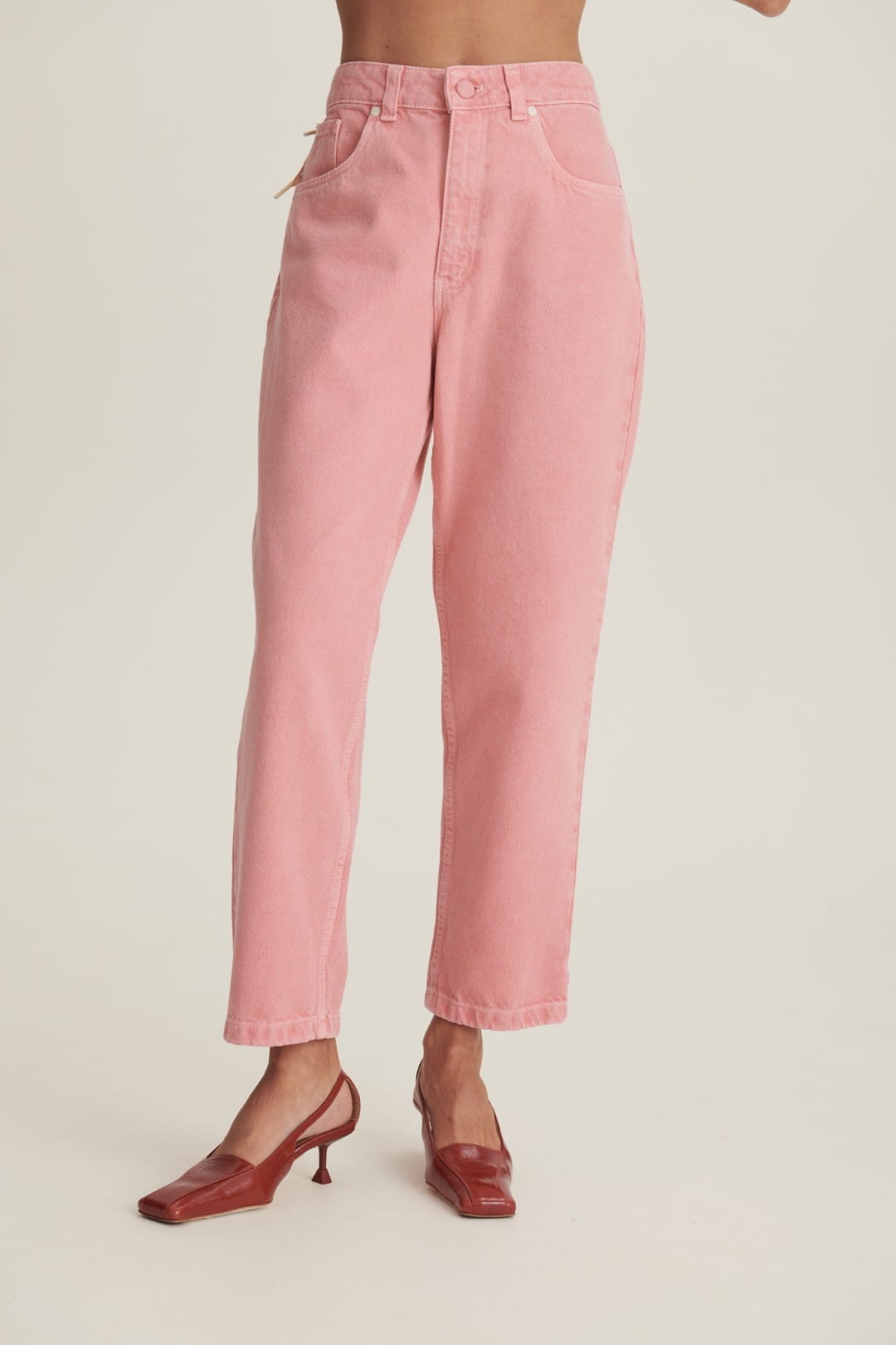 Raspberry red Jeans Mom Fit image 2