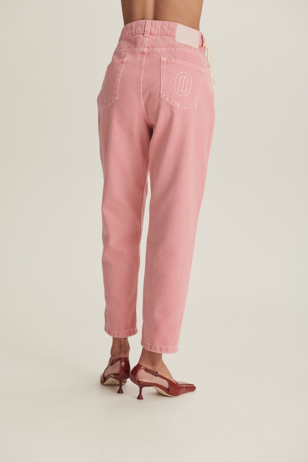 Raspberry red Jeans Mom Fit image 3