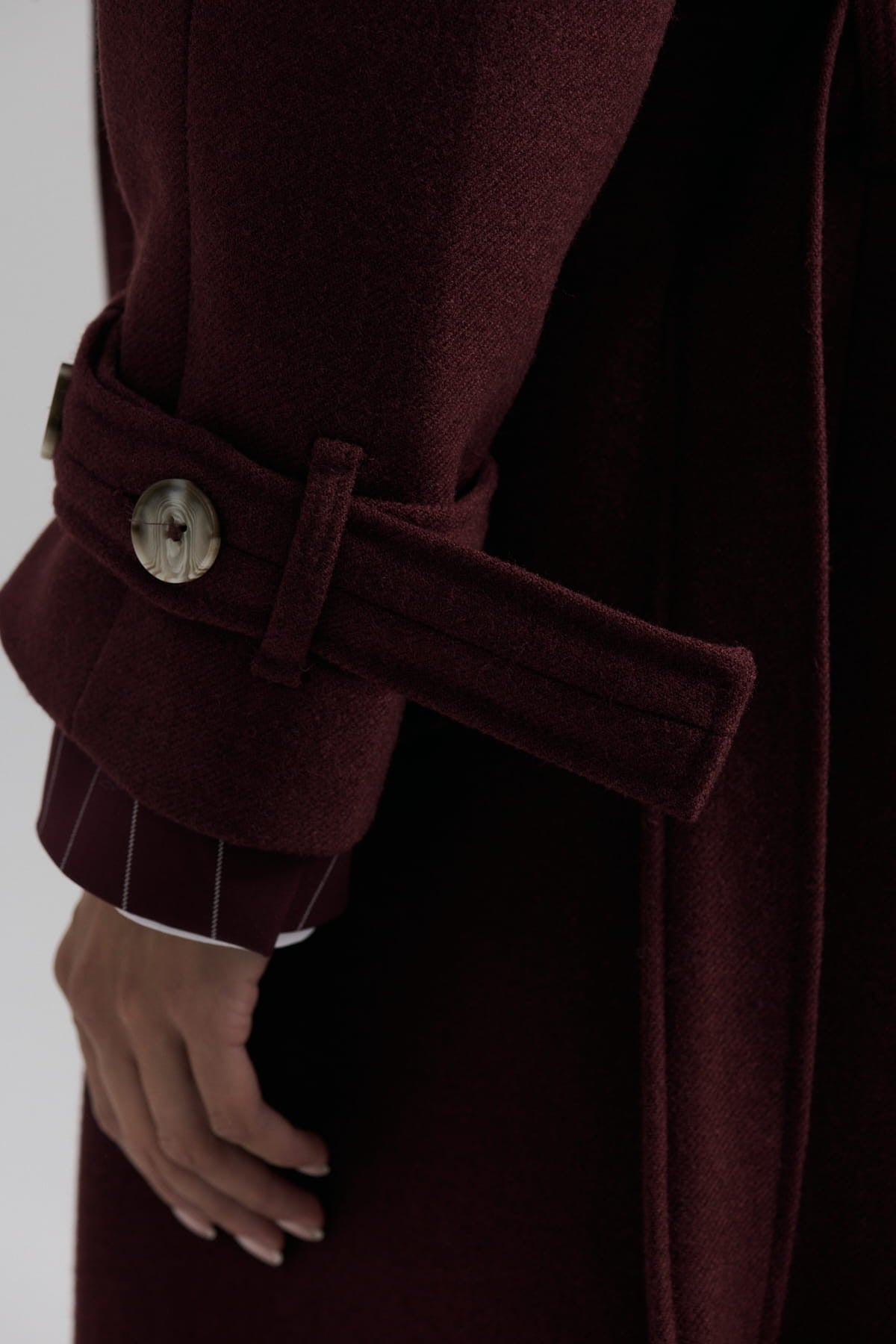 Burgundy Over tied coat image 5