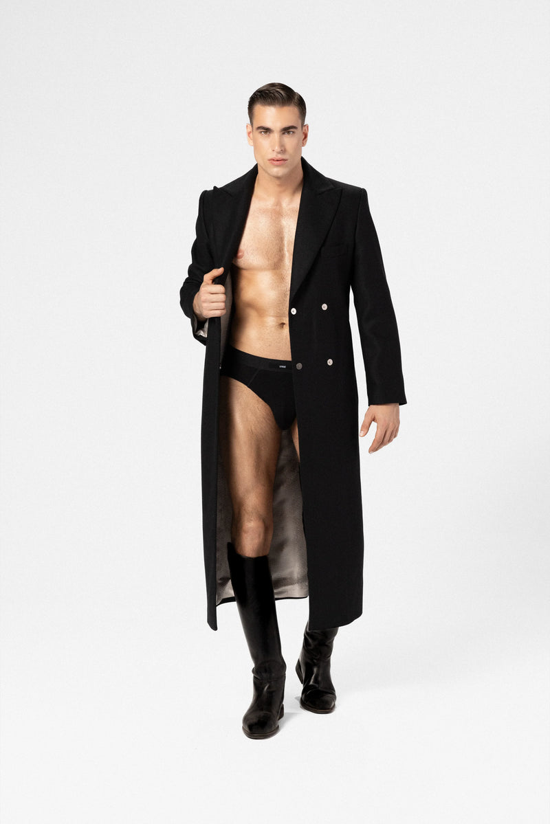 Manteau maxi homme en laine et cachemire