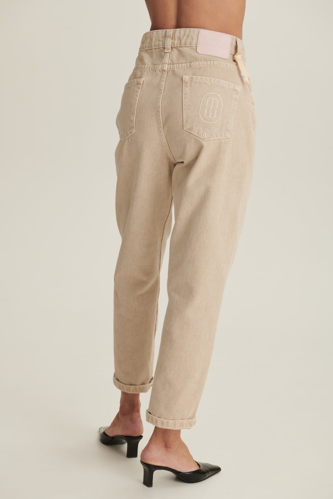 Beige Jeans Mom Fit image 3
