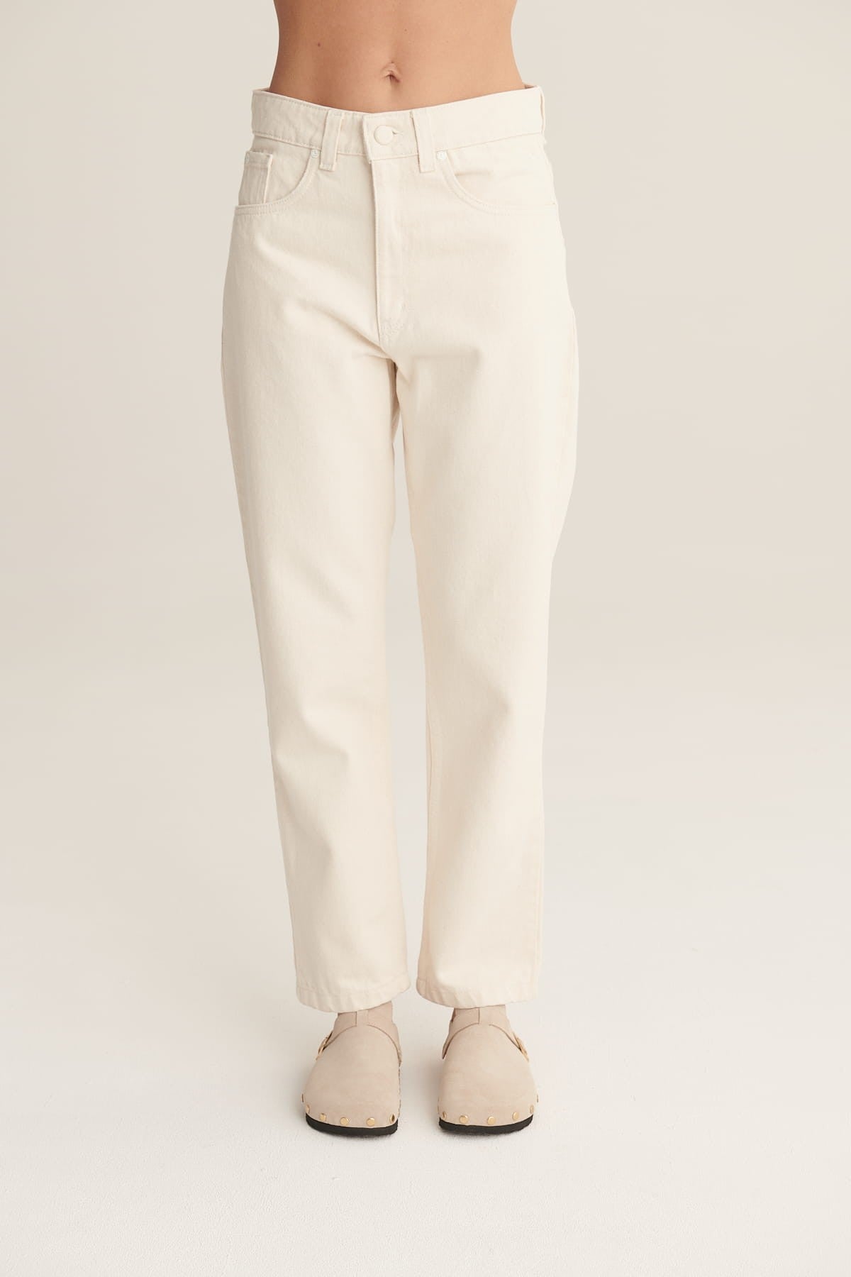 Cream Jeans Mom Fit image 4