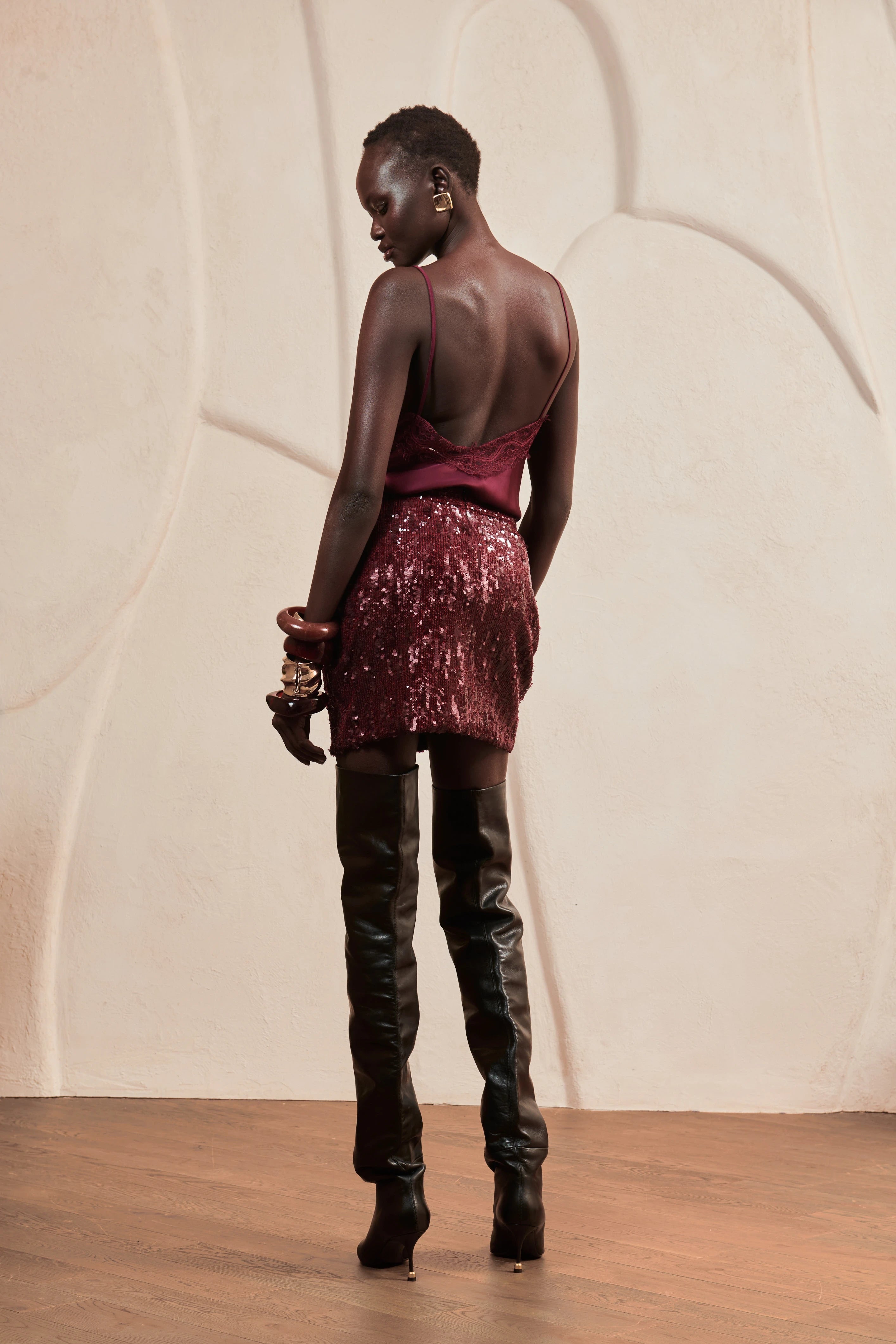 Burgundy Sparkle skirt image 1
