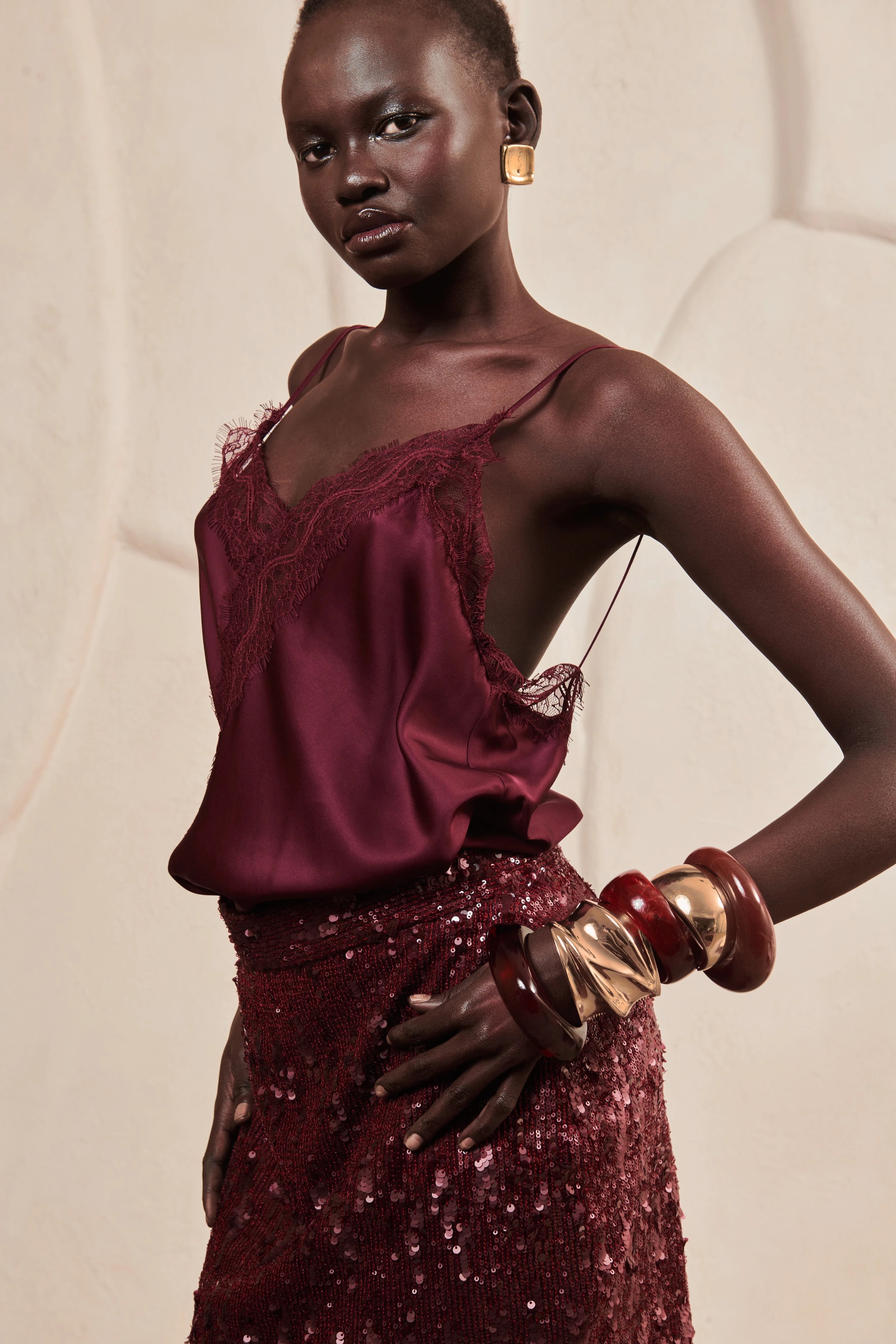 Burgundy Sparkle skirt image 3