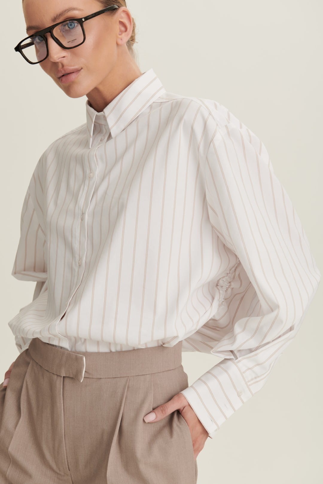 Cream with beige Giulia shirt image 5