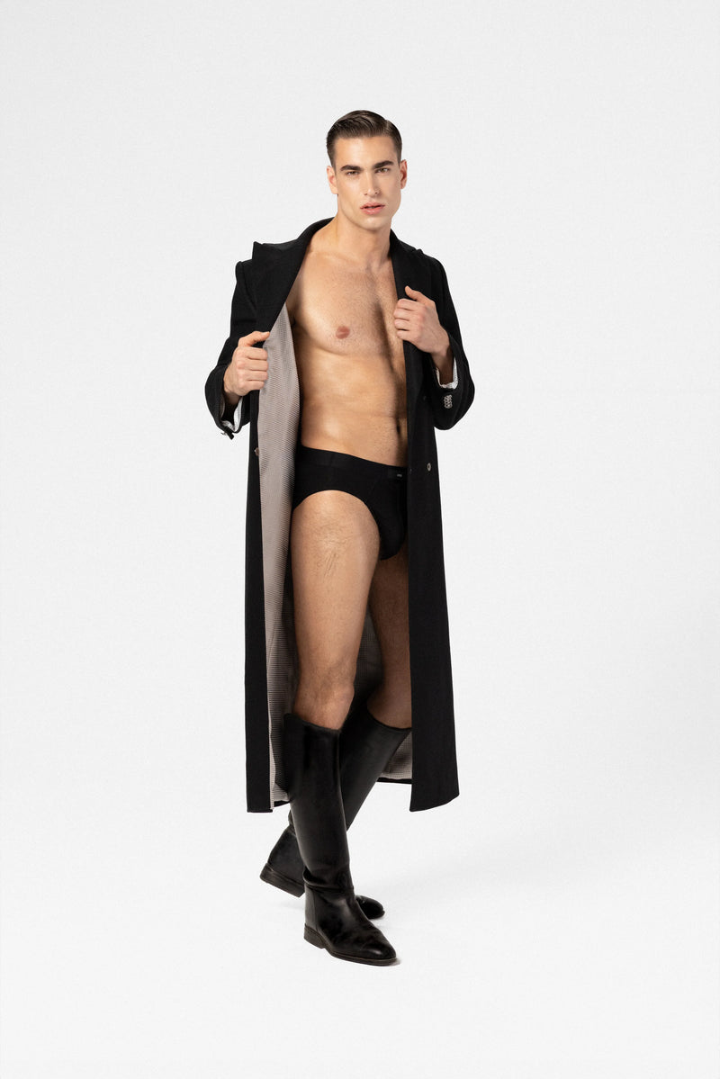 Manteau maxi homme en laine et cachemire
