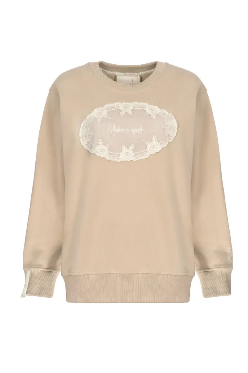 Beige Lace sweatshirt image 3