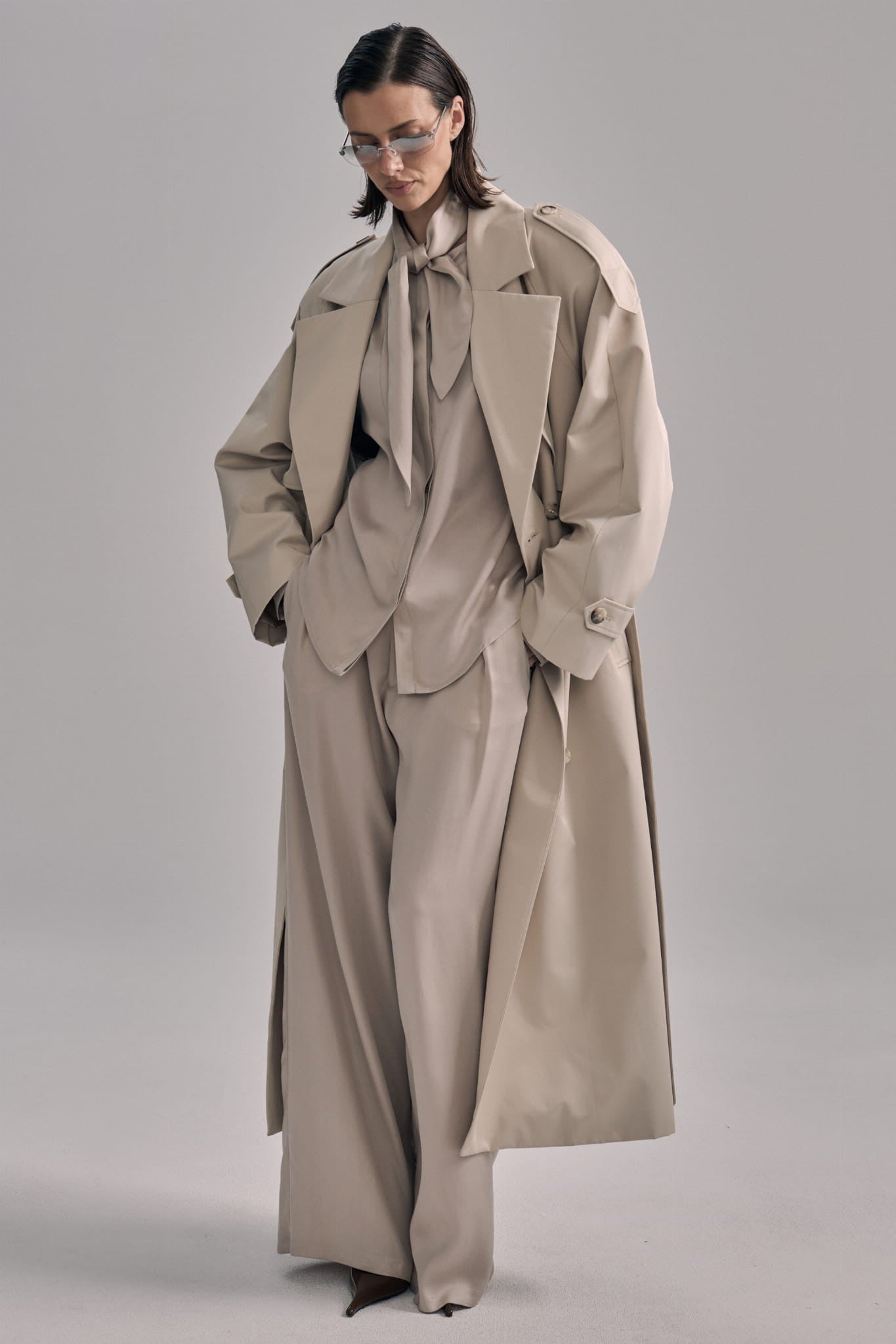 Beige Trench Velluto image 3