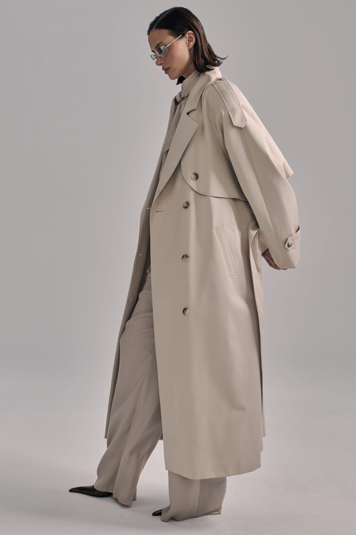 Beige Trench Velluto image 5