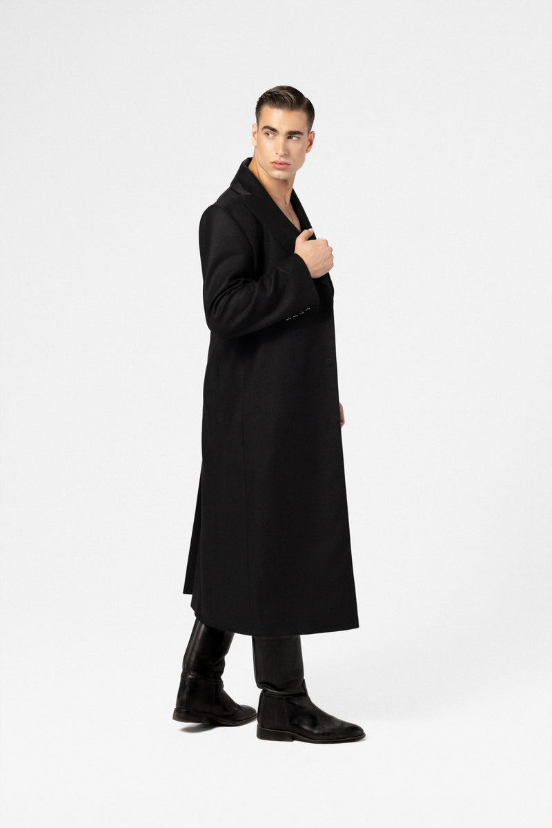 Manteau maxi homme en laine et cachemire