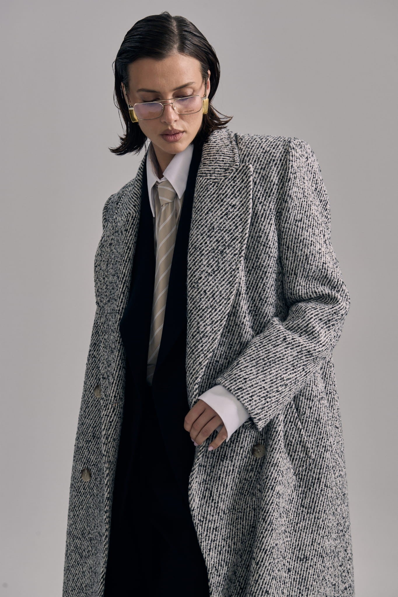 Melange grey Mia coat image 4