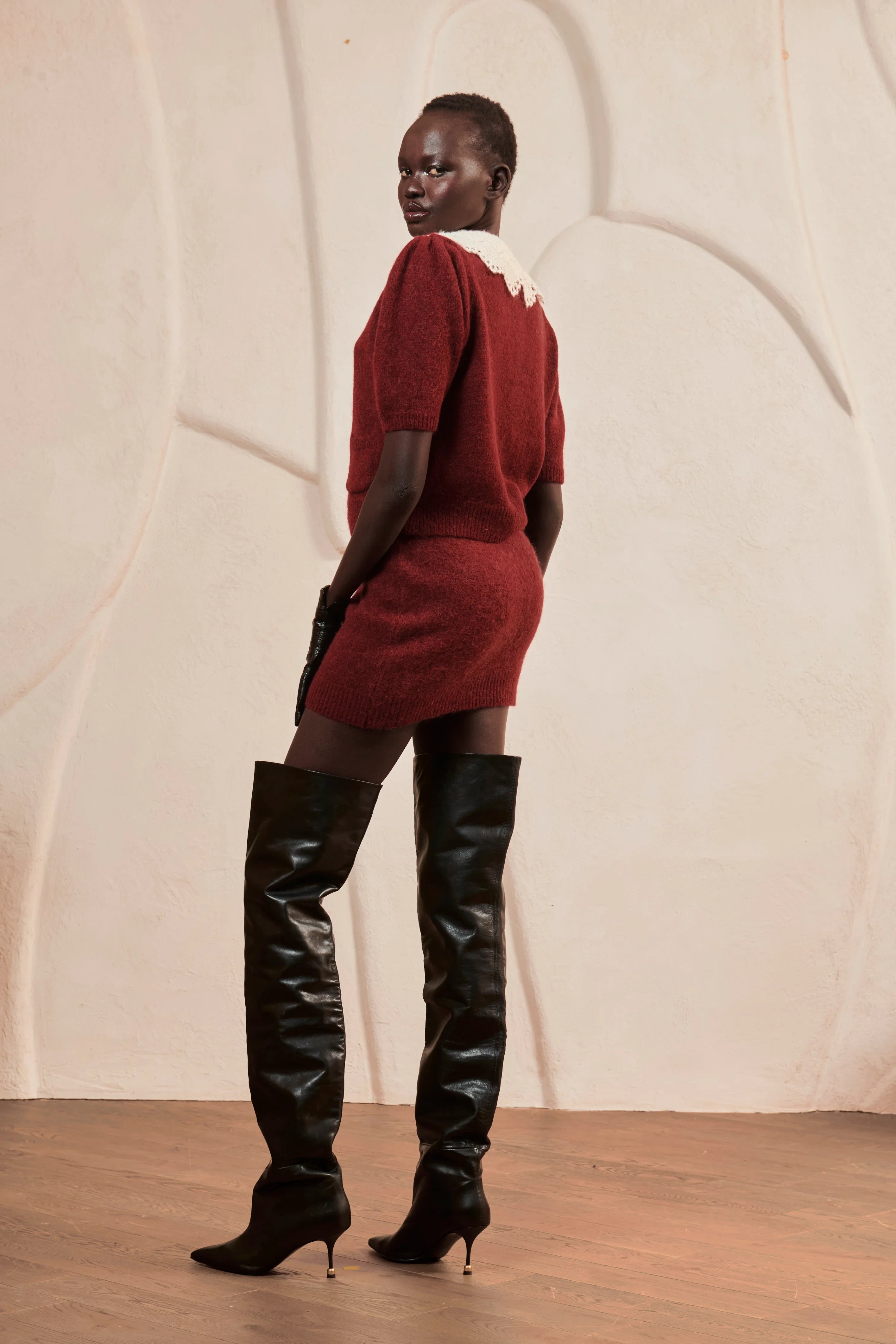 Burgundy Lily sweater image 3