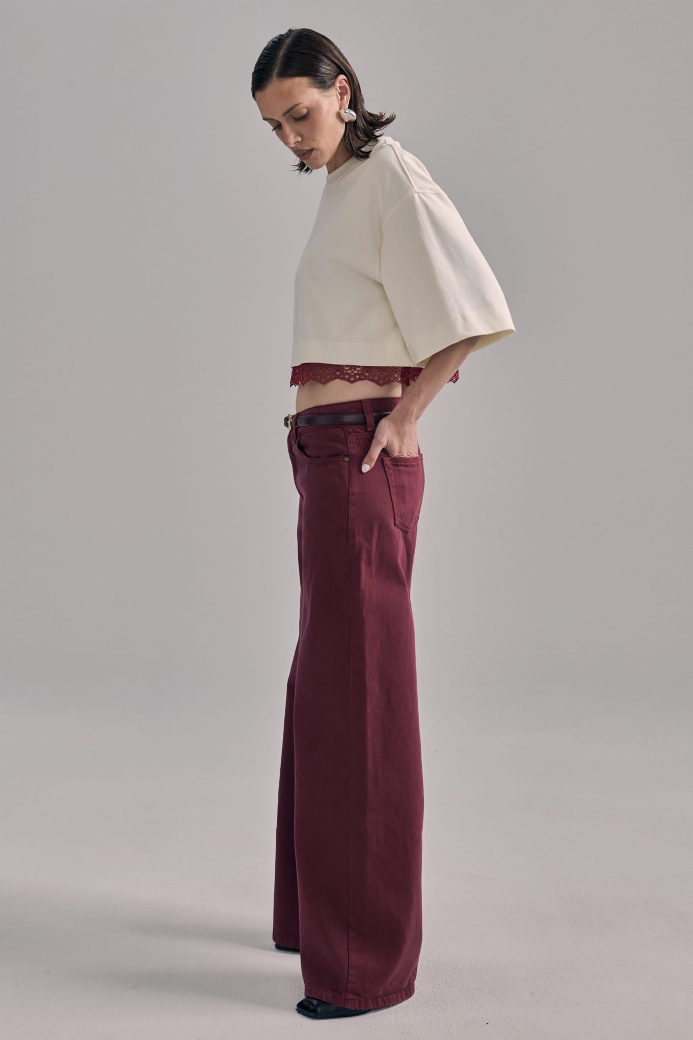 Burgundy T shirt Meave image 2