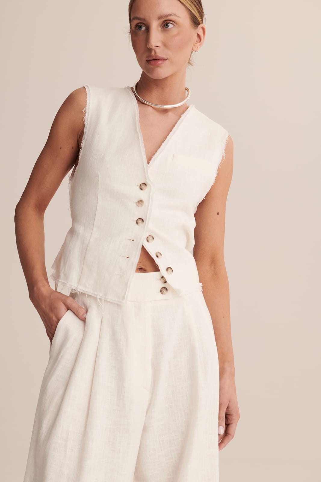 Cream Yara vest image 4