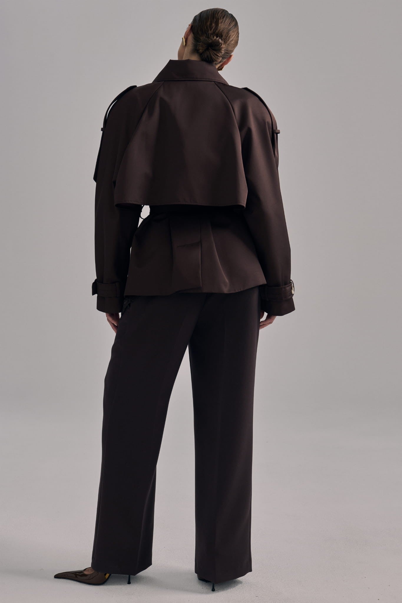 Brown Short trench coat Esme image 3