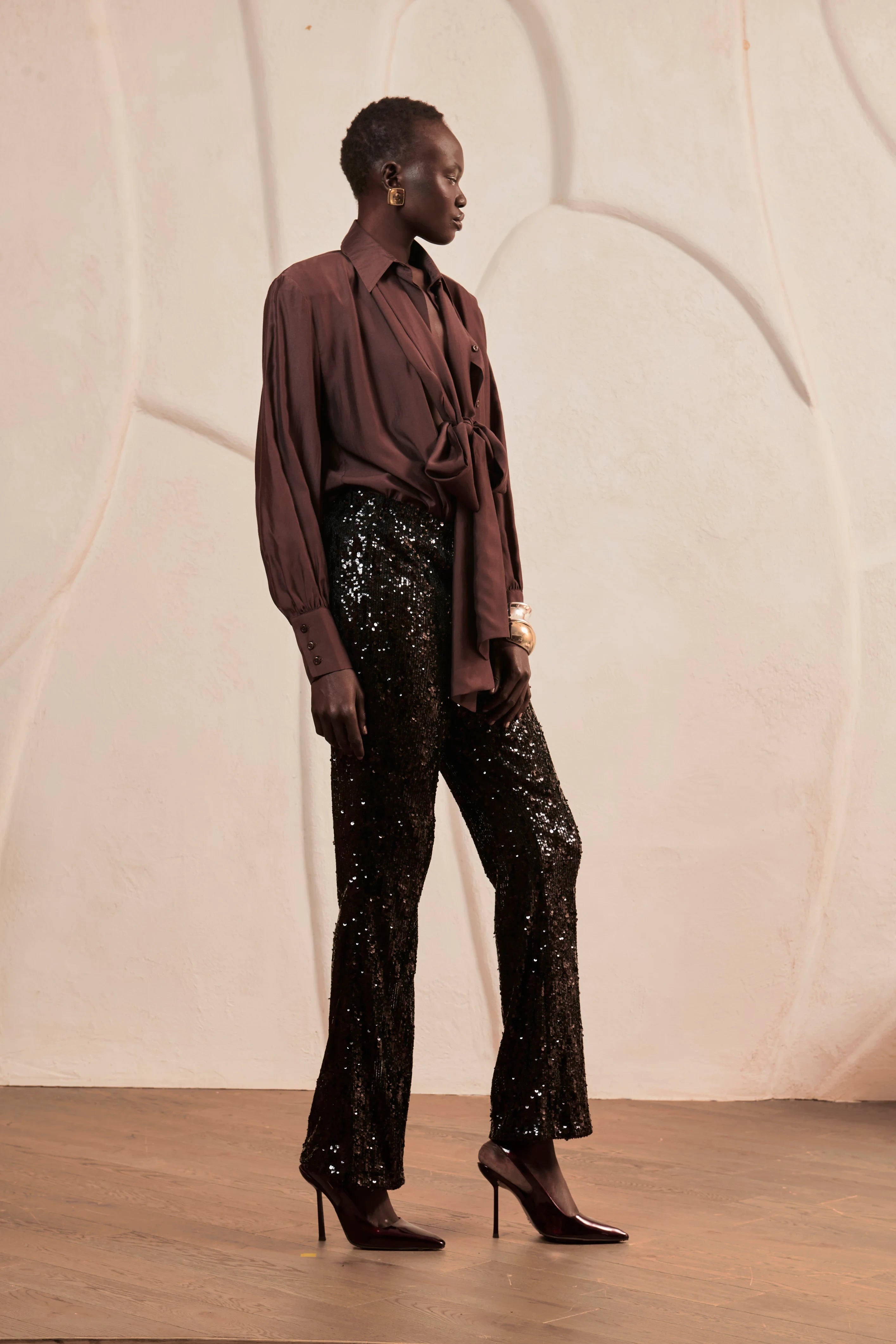 Brown Bow blouse image 3