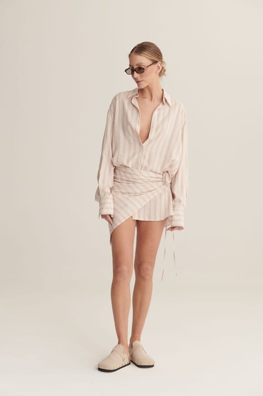 Beige with pink Maree scarf image 1