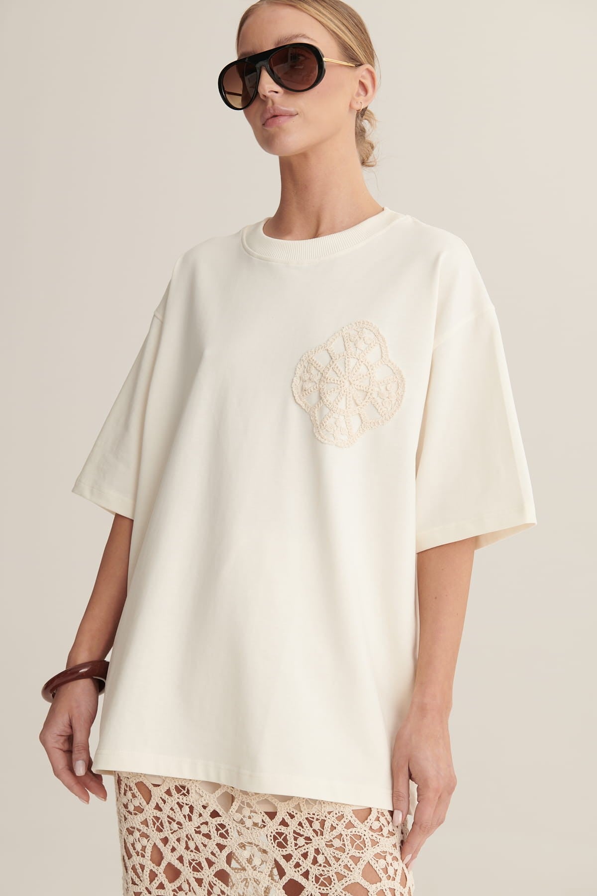 Cream T shirt Fiora image 1
