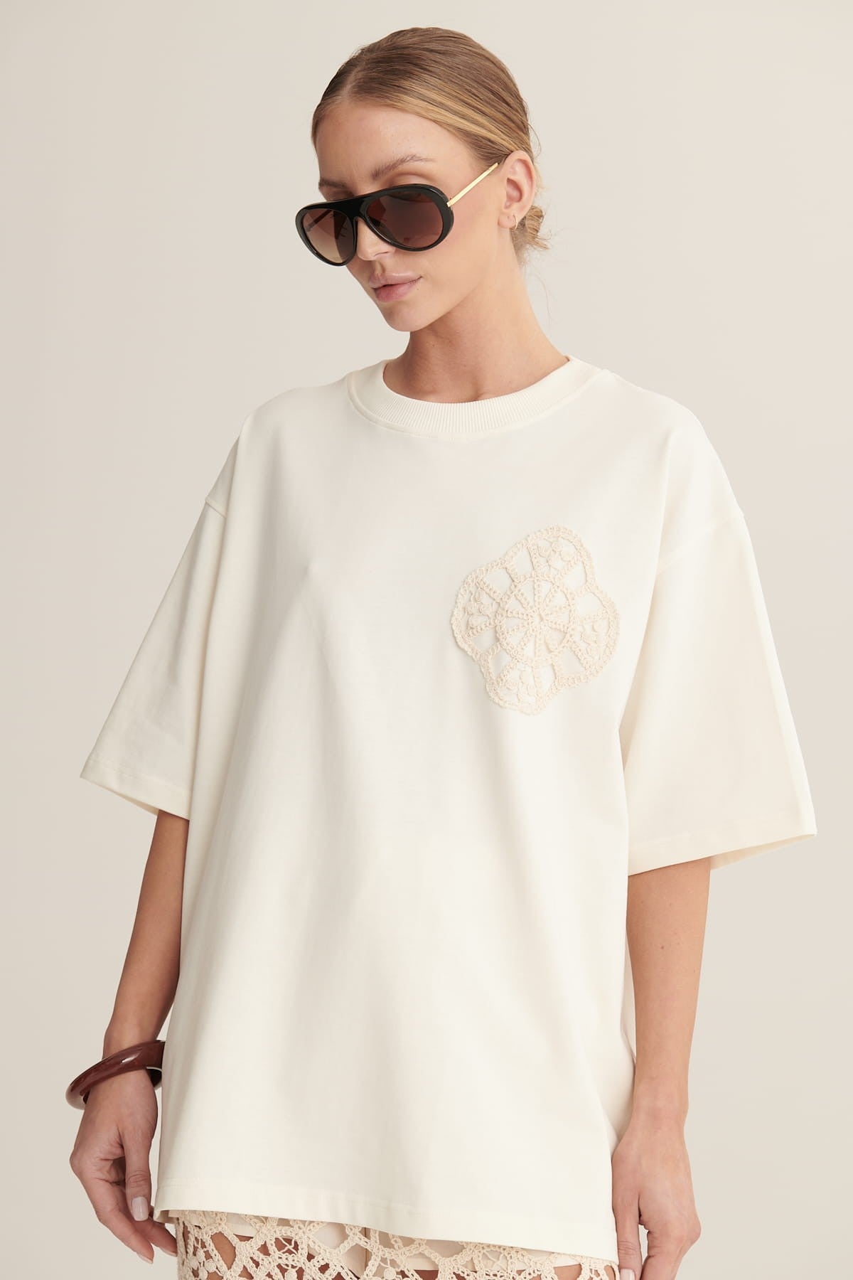 Cream T shirt Fiora image 4