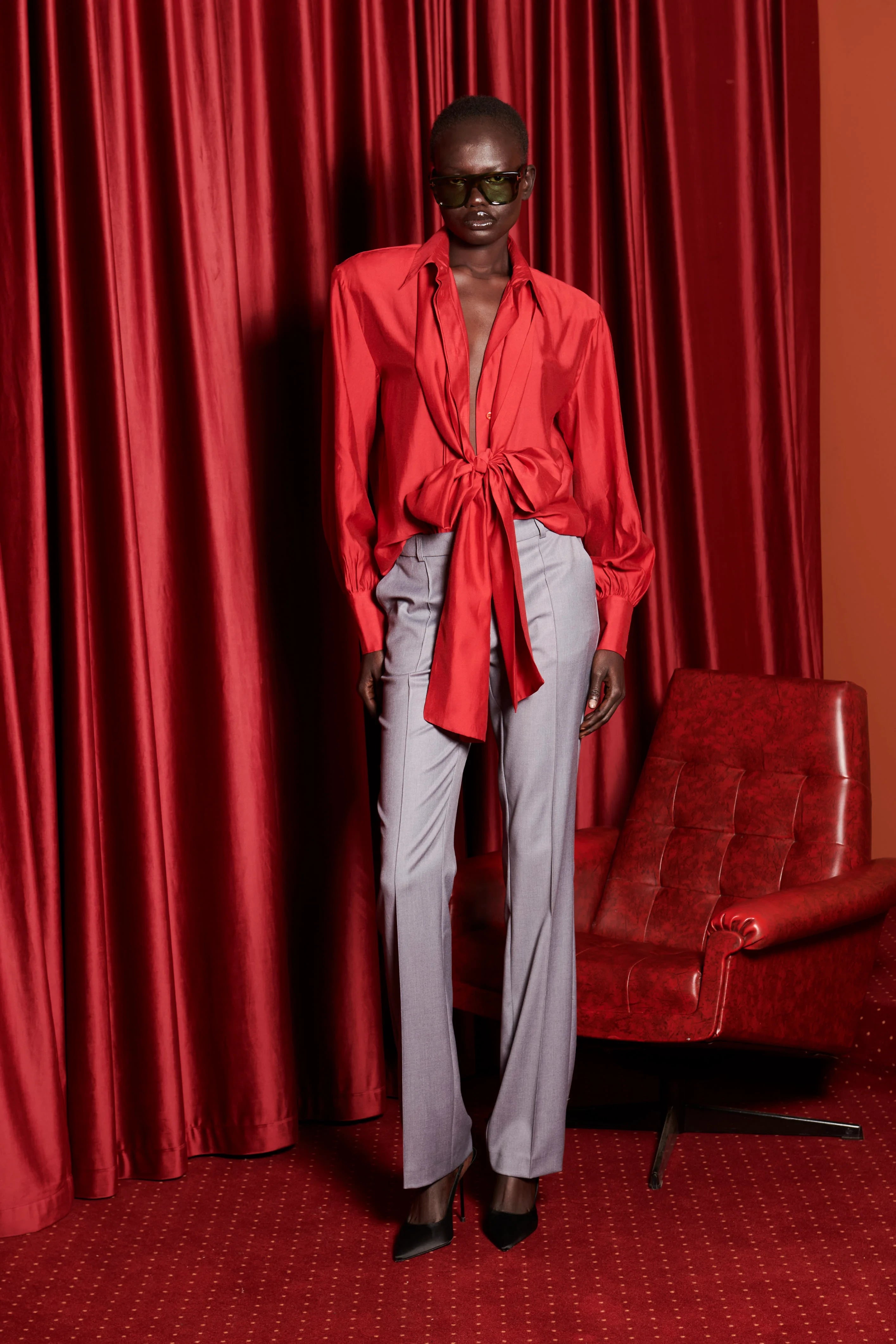 Red Bow blouse image 2