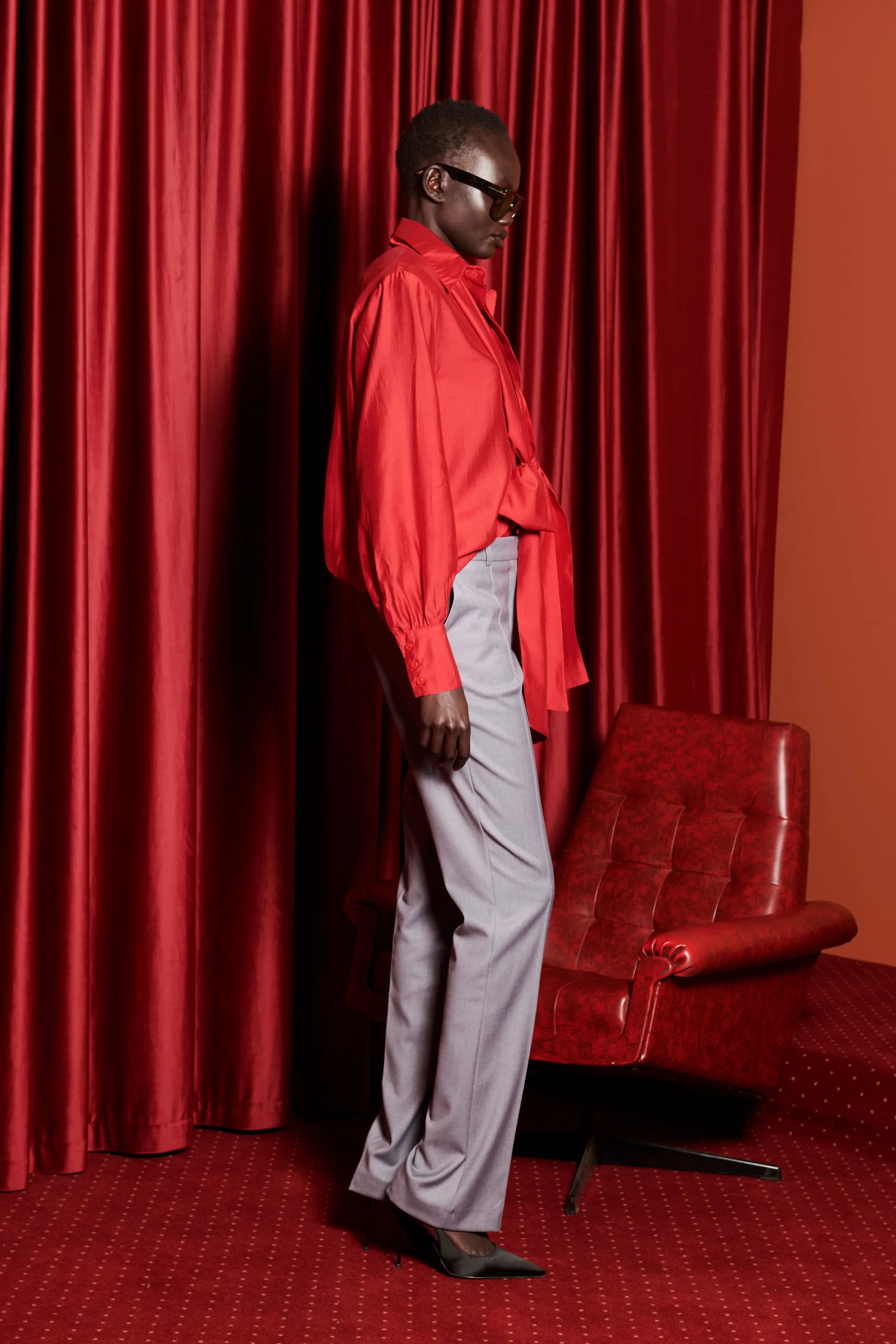Red Bow blouse image 4