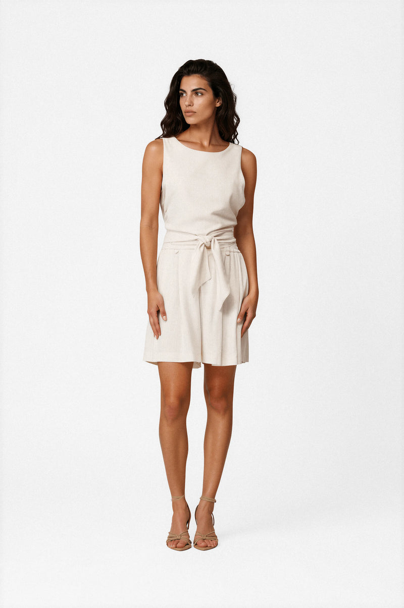 Linen bermuda shorts