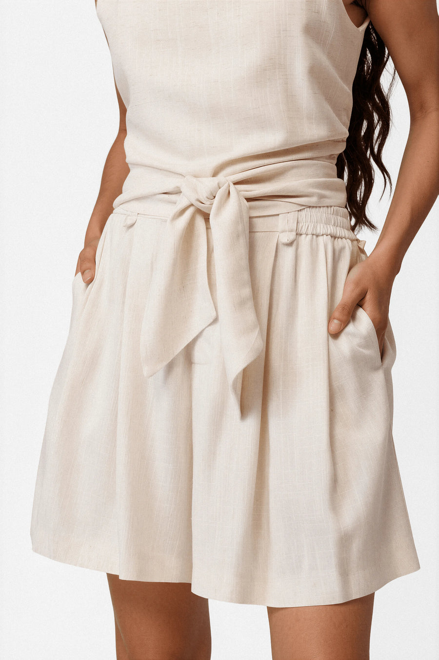 Linen bermuda shorts