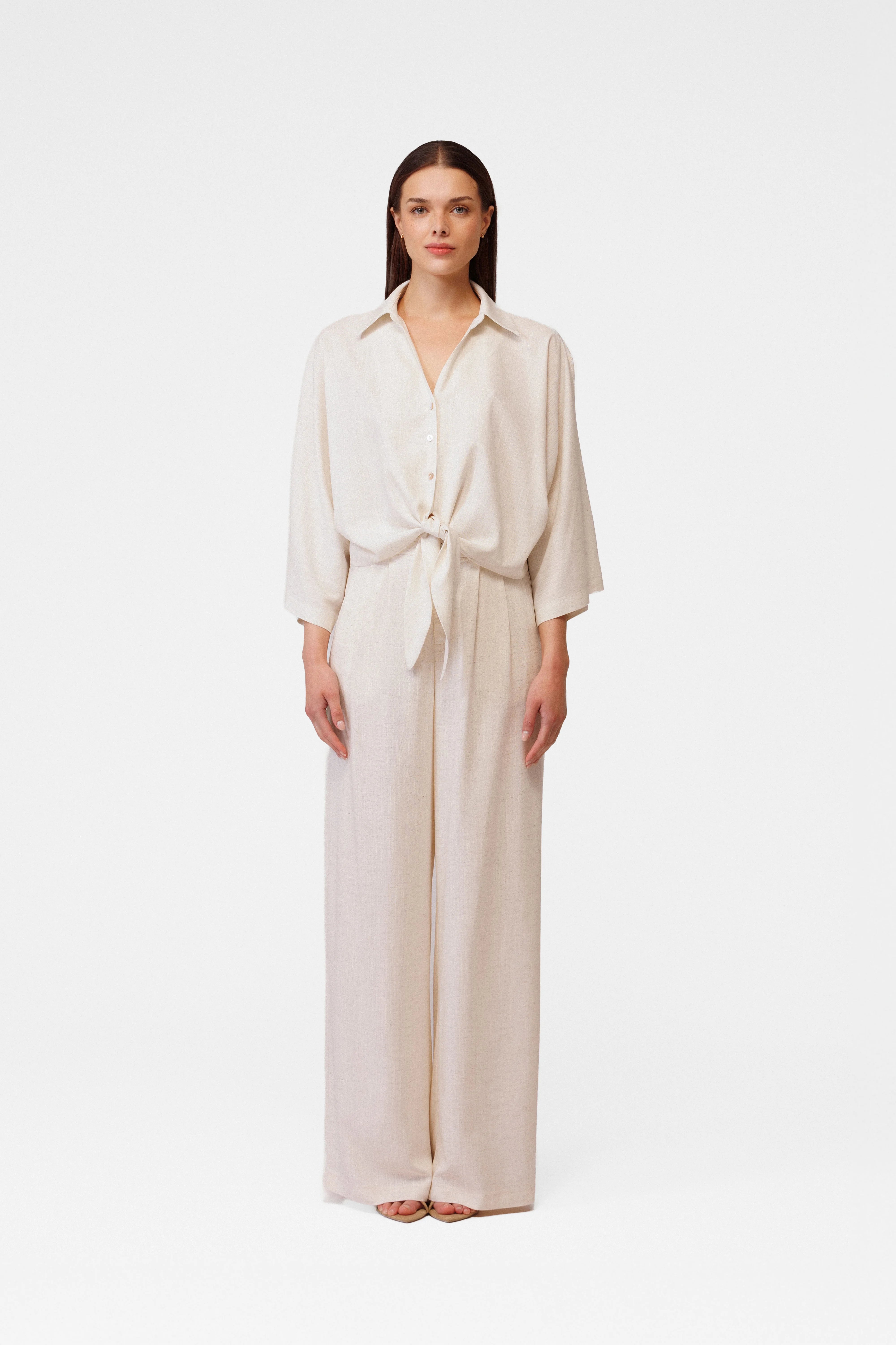 Pantalones palazzo de lino