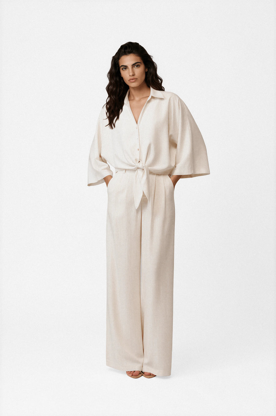 Linen palazzo trousers